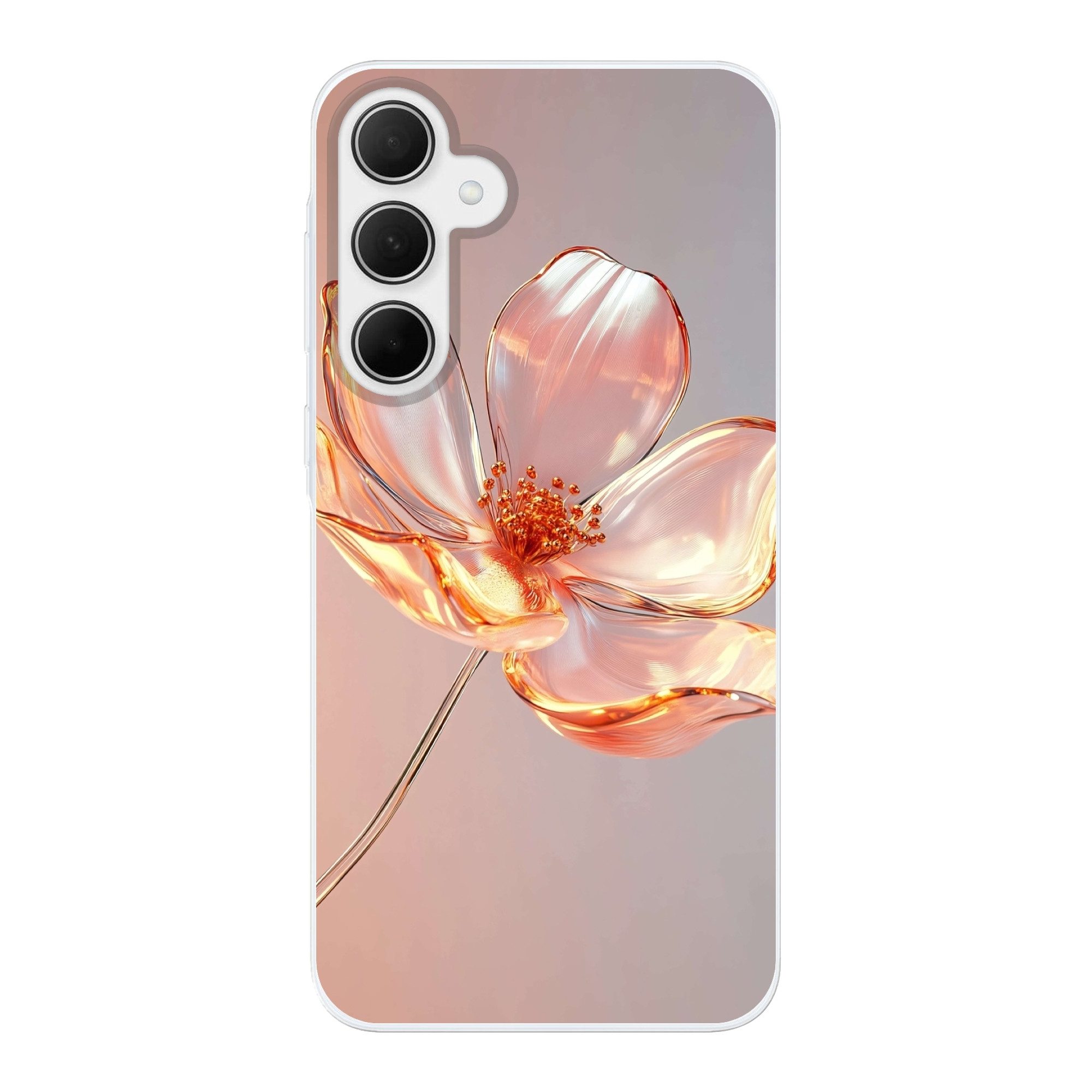 MuchoWow Handyhülle für Samsung Galaxy A35 5G Gläser - Blume - Rosa, Smartphone-Bumper, Print, Handy Schutzhülle Dünn