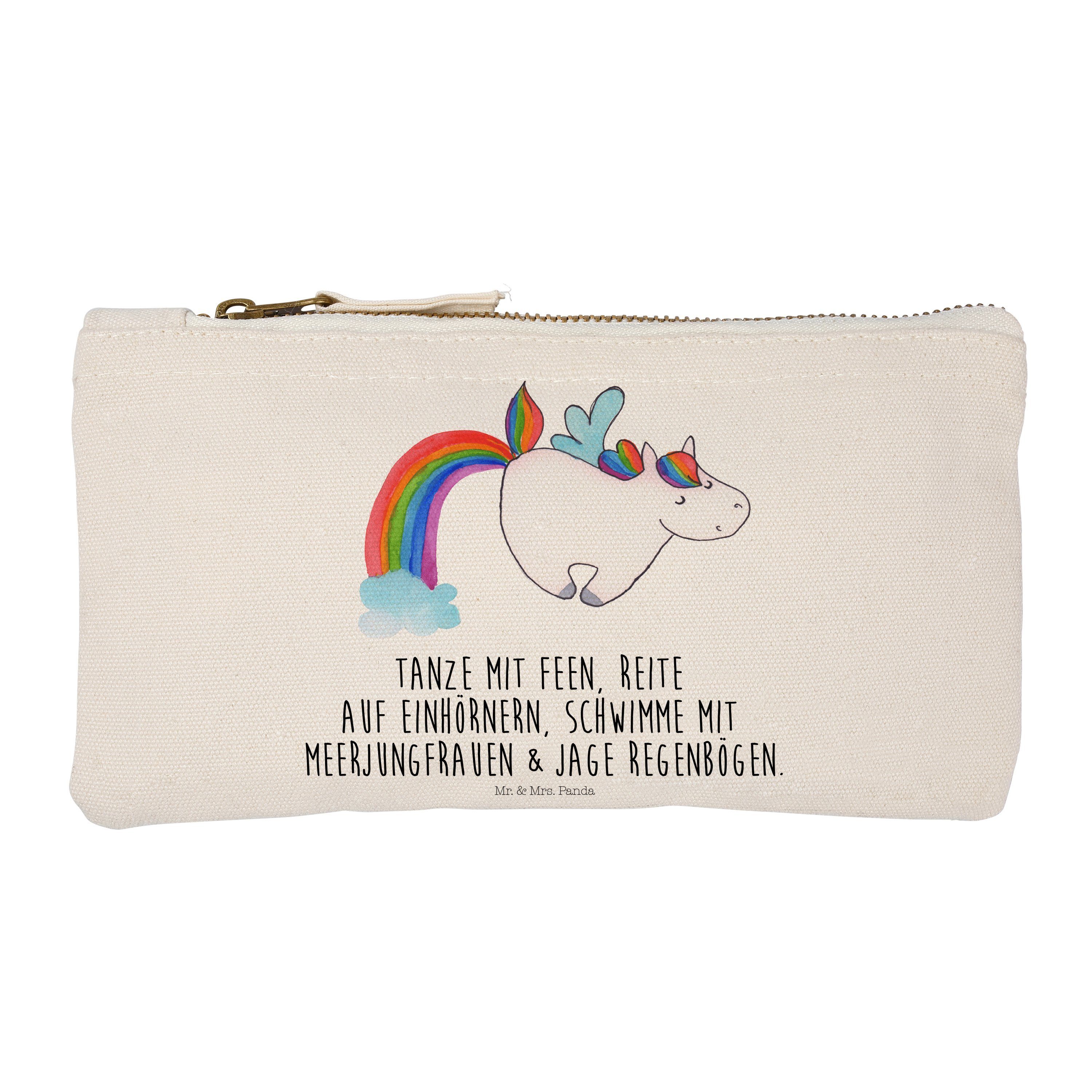 Mr. & Mrs. Damen, (1-tlg) Panda Kosmetiktasche - Weiß - Glitzer, Unicorn, Kosmetikb Pegasus Einhorn Geschenk