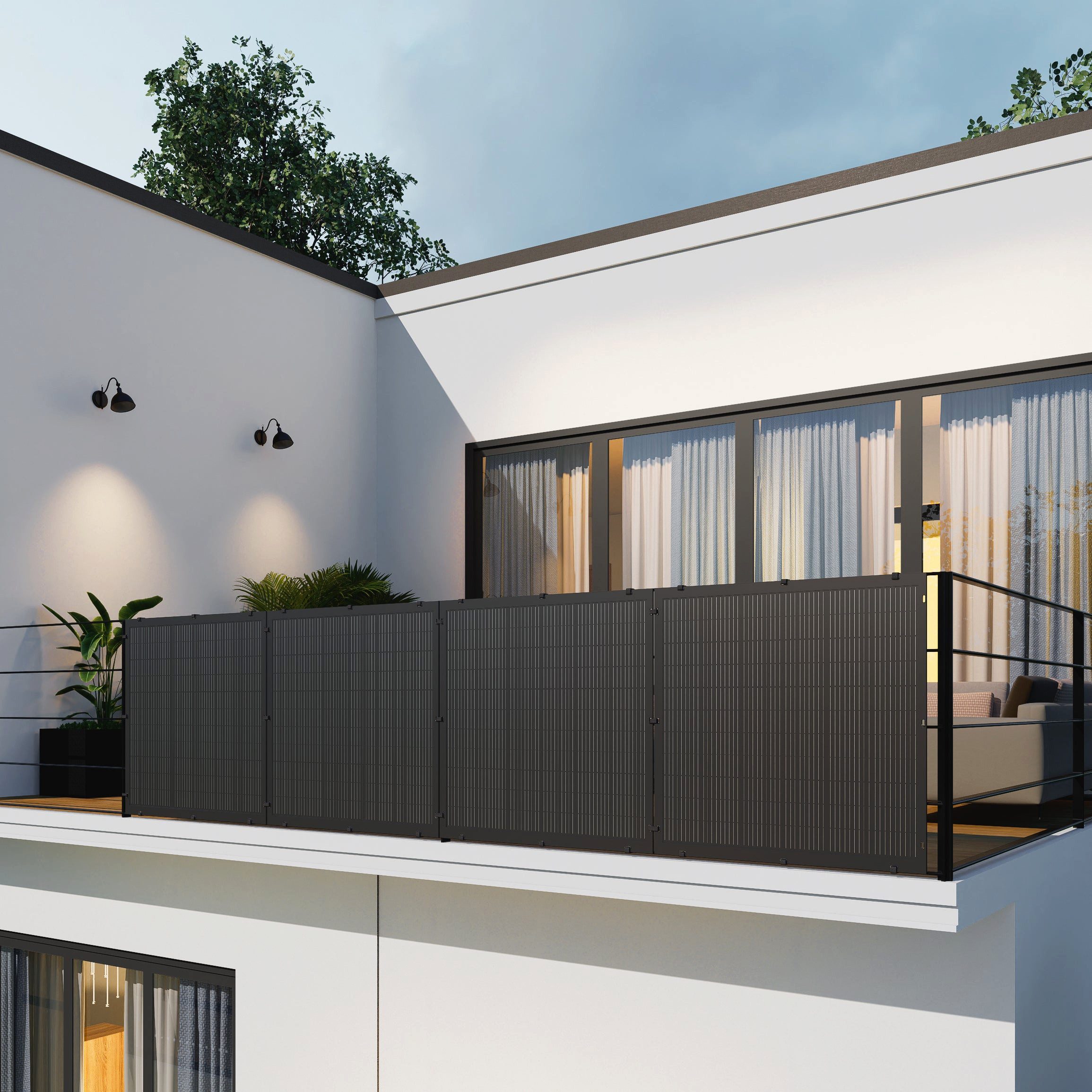 APEX Solar Balkonkraftwerk Flexibel Balkonkraftwerklösung 1000W mit 800W APSystems EZ1-M, Monokristallin, (Packung, 4 * Module, 1* 800W microinverter, 1*5M Kabel, 4 * MC4 Kabel, 41 Träge), Flexibel Solarmodule