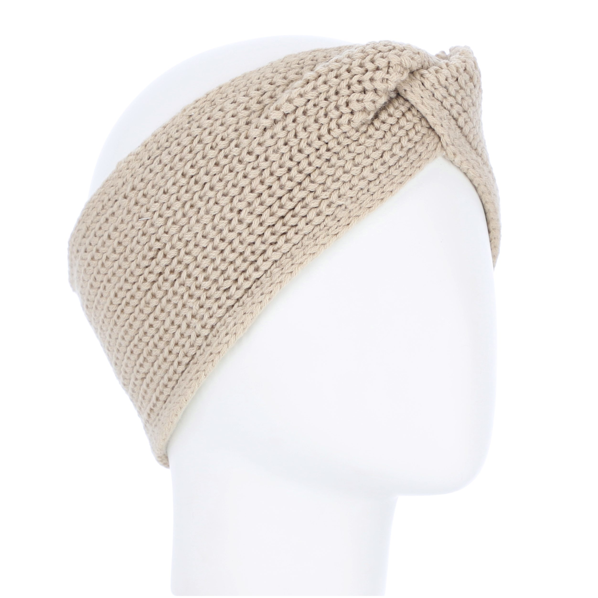 halsüberkopf Accessoires Stirnband Strickstirnband gekreuzt mit Rippe und Fleece