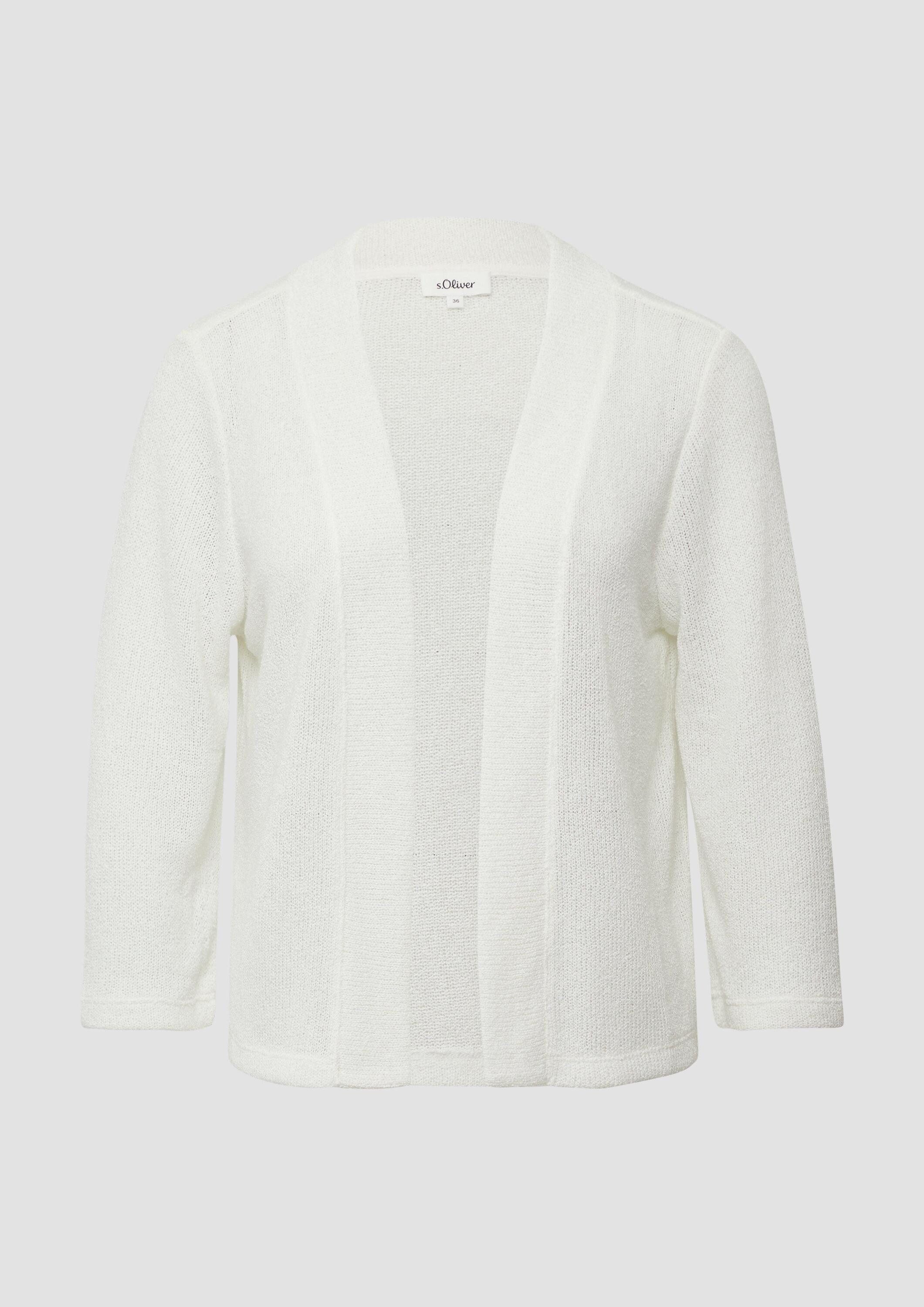 s.Oliver Cardigan Indoor-Jacke Cardigan aus Bouclégarn mit 3/4-Ärmeln