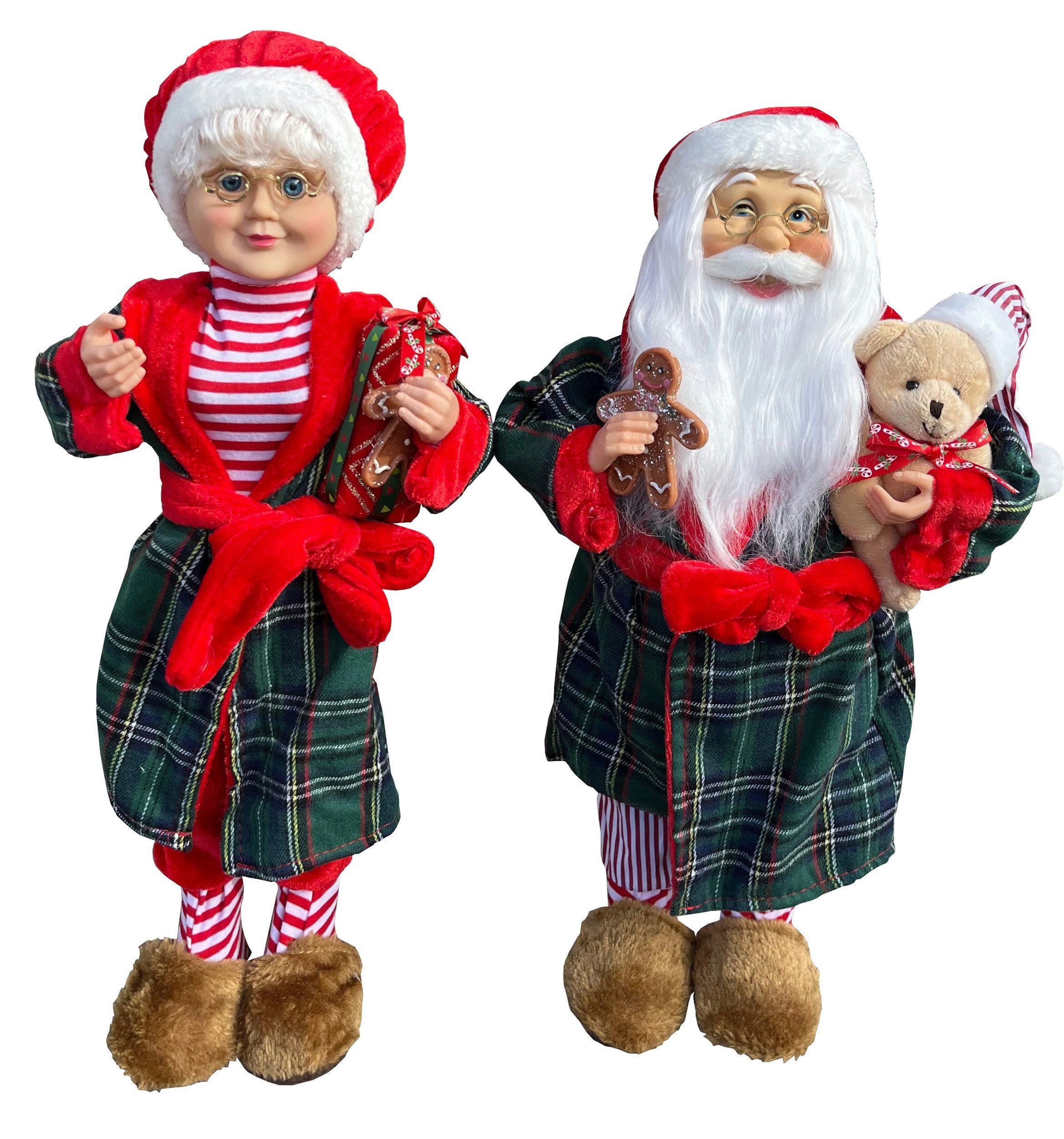 Weihnachtsmann Mr u. Mrs Clause 1 Paar rot Dekofigur Weihnachten Adventsdeko stehend