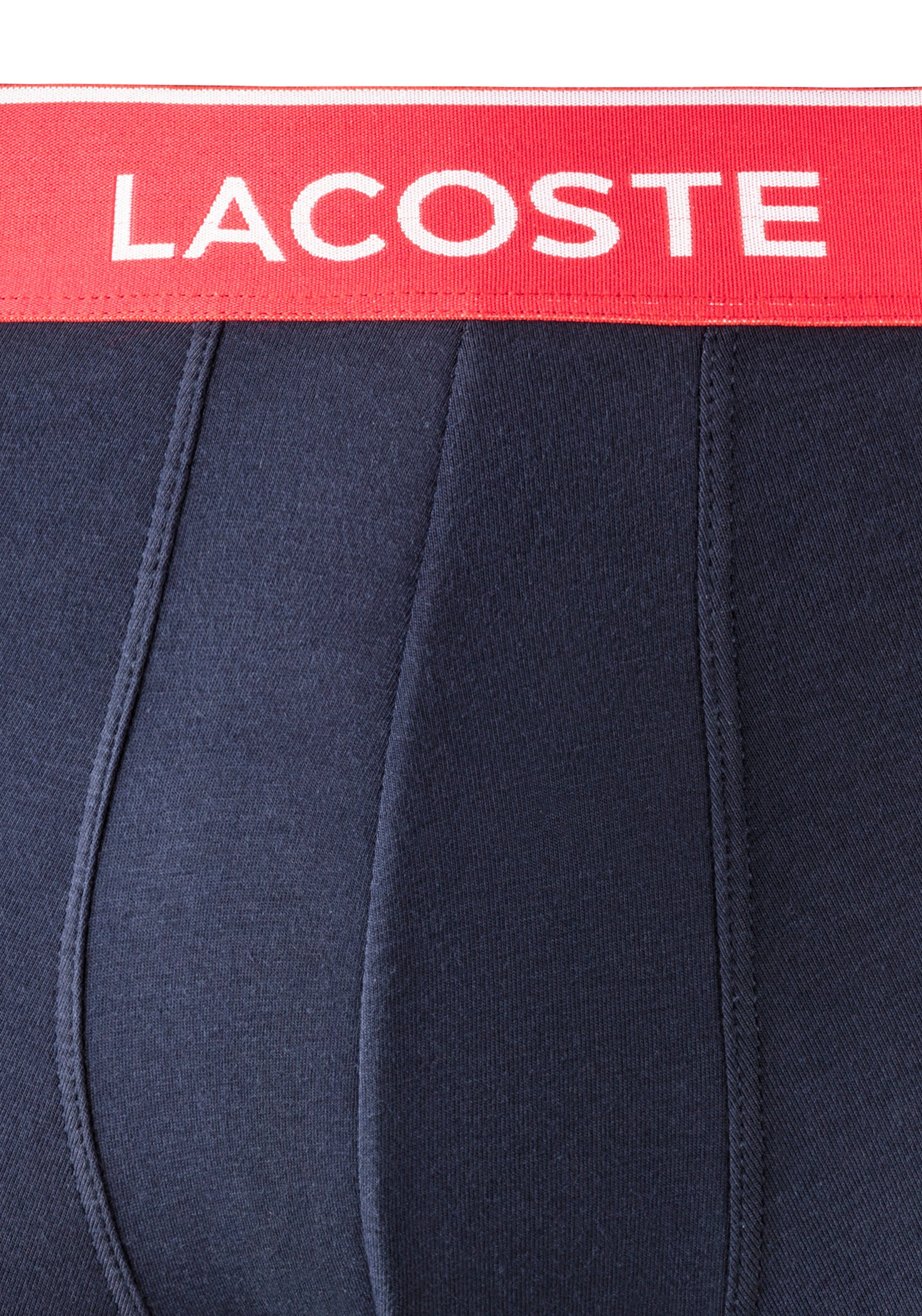 Lacoste Boxershorts Passform Komfortable Lacoste navy-grün, eng Atmungsaktives navy Herren 3-St., Boxershorts navy-rot, Material, 3er-Pack) Premium (Packung