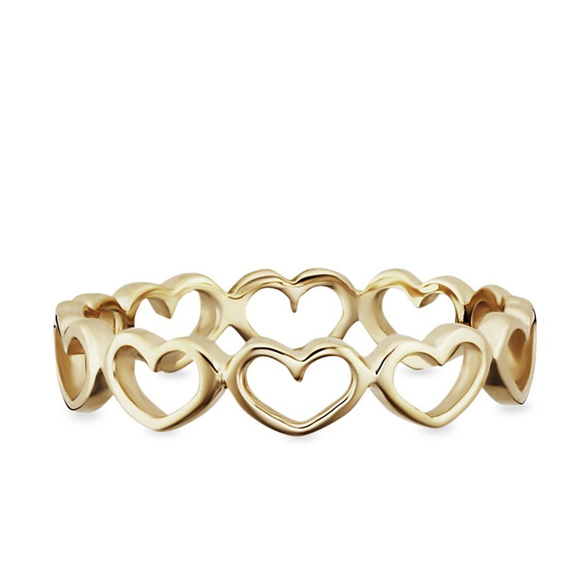 CAÏ Fingerring 925/- Sterling Silber vergoldet Herzen günstig online kaufen