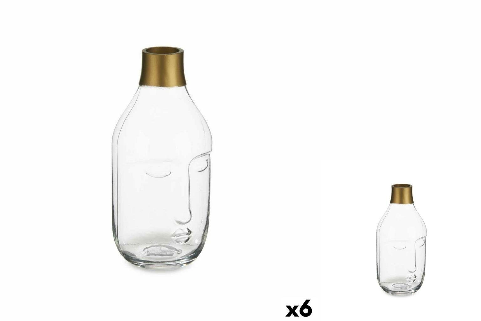 Gift Decor Dekovase Vase Gesicht Durchsichtig Glas 11 x 24,5 x 12 cm 6 Stück