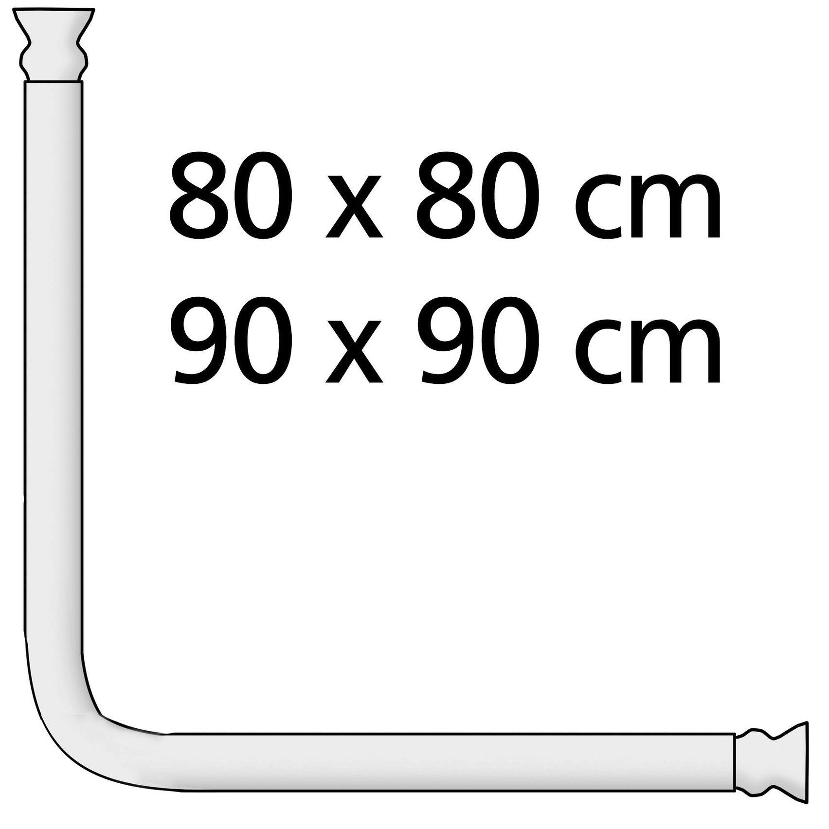 Duschvorhangstange Universal, WENKO, Fixmaß, mit verschraubt, Bohren, Aluminium, variabel Kunststoff