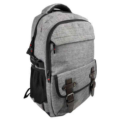 Taschen4life Schulrucksack Rucksack aus Stoff - Cityrucksack D9022, strapazierfähig und gut gepolstert, ideal für Schule, Arbeit, Sport