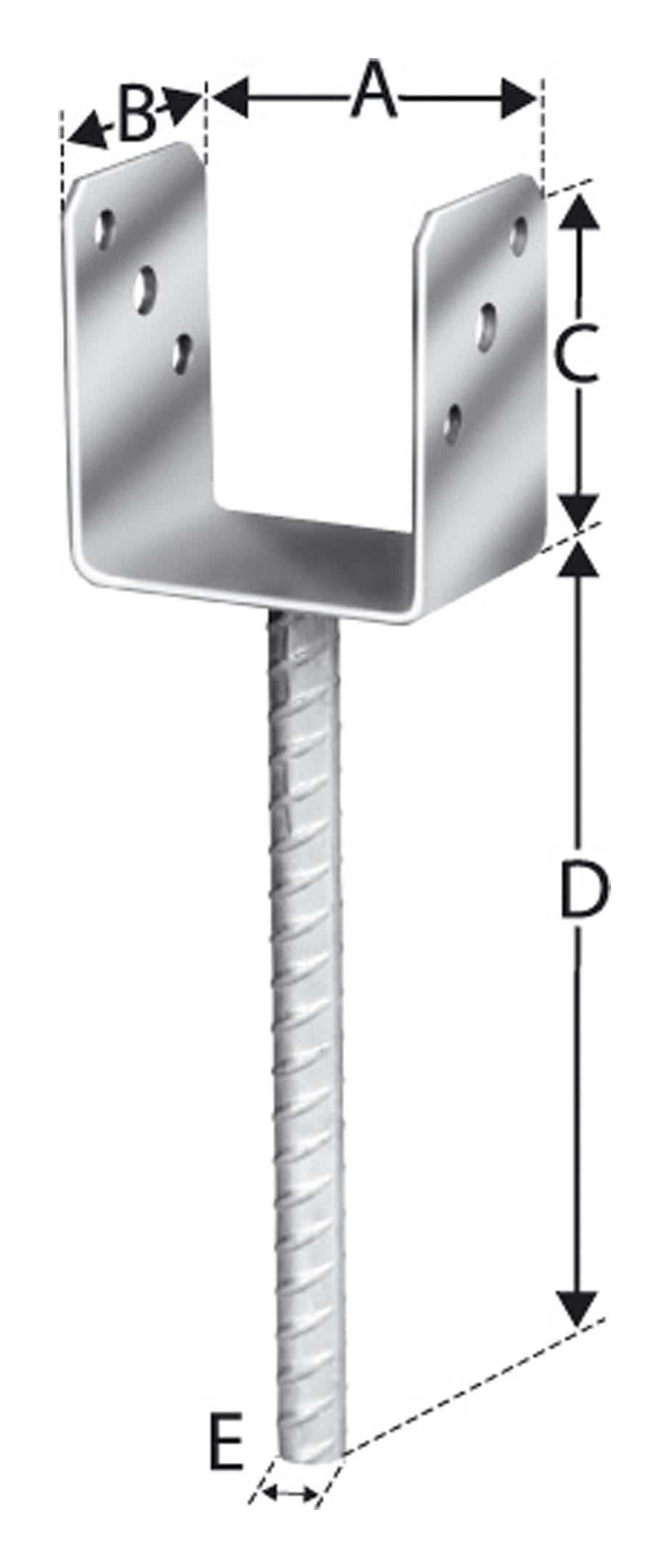 Hanseatischer Drahthandel U-Pfostenträger, Feuerverzinkt 121 mm