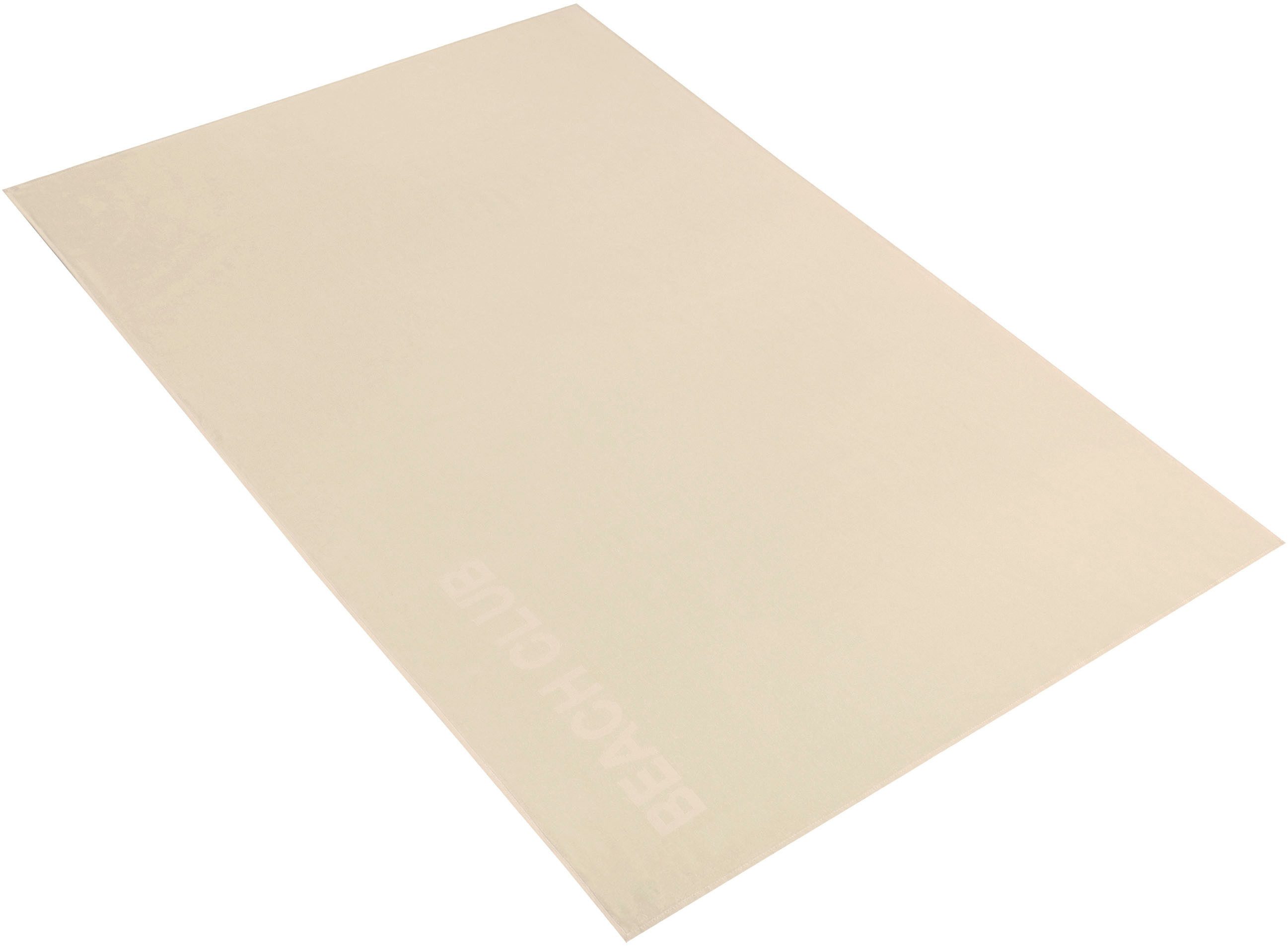 Vossen Strandtuch Beach Club, Frotteevelours (1-St), Badetuch, Uni Farben, mit Schriftzug