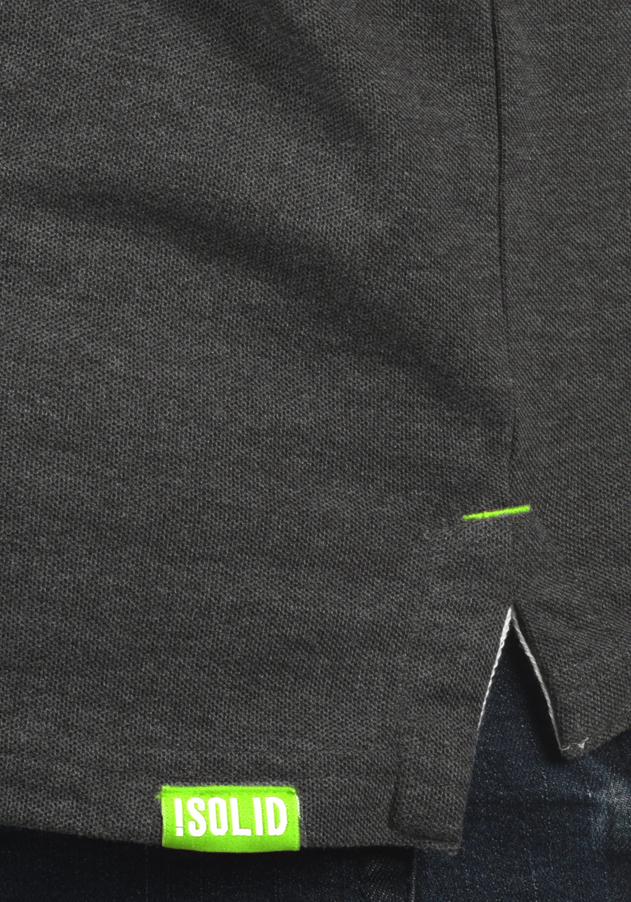 Poloshirt SDBenjaminPolo !Solid mit Grey verlängerter Melange Polo (N8288) Dark Rückenpartie