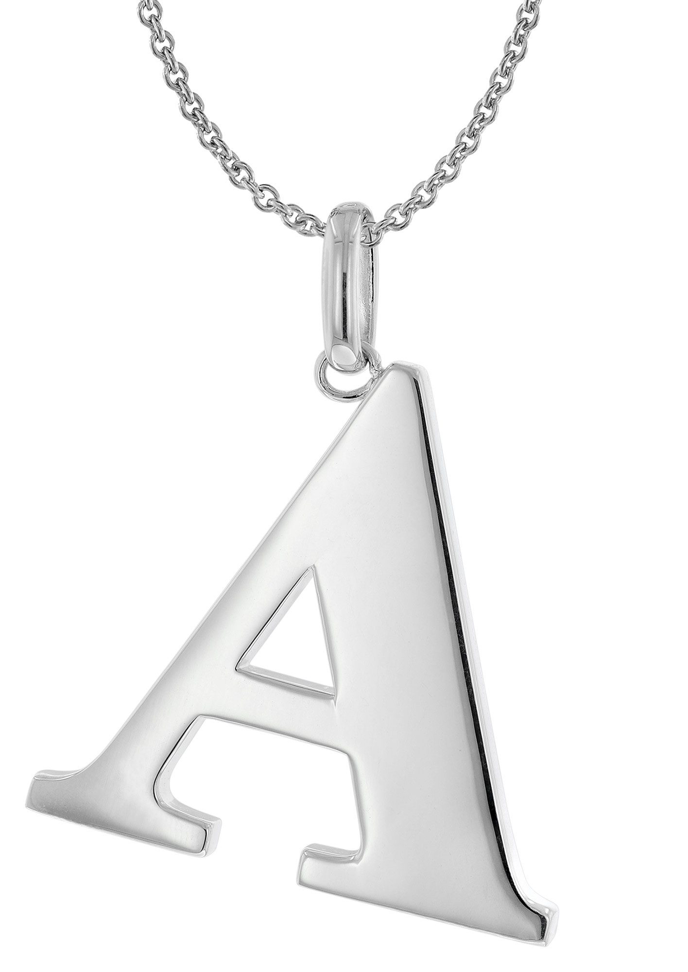 Kette mit Anhänger Damen-mit Großem Buchstaben A 925 Silber