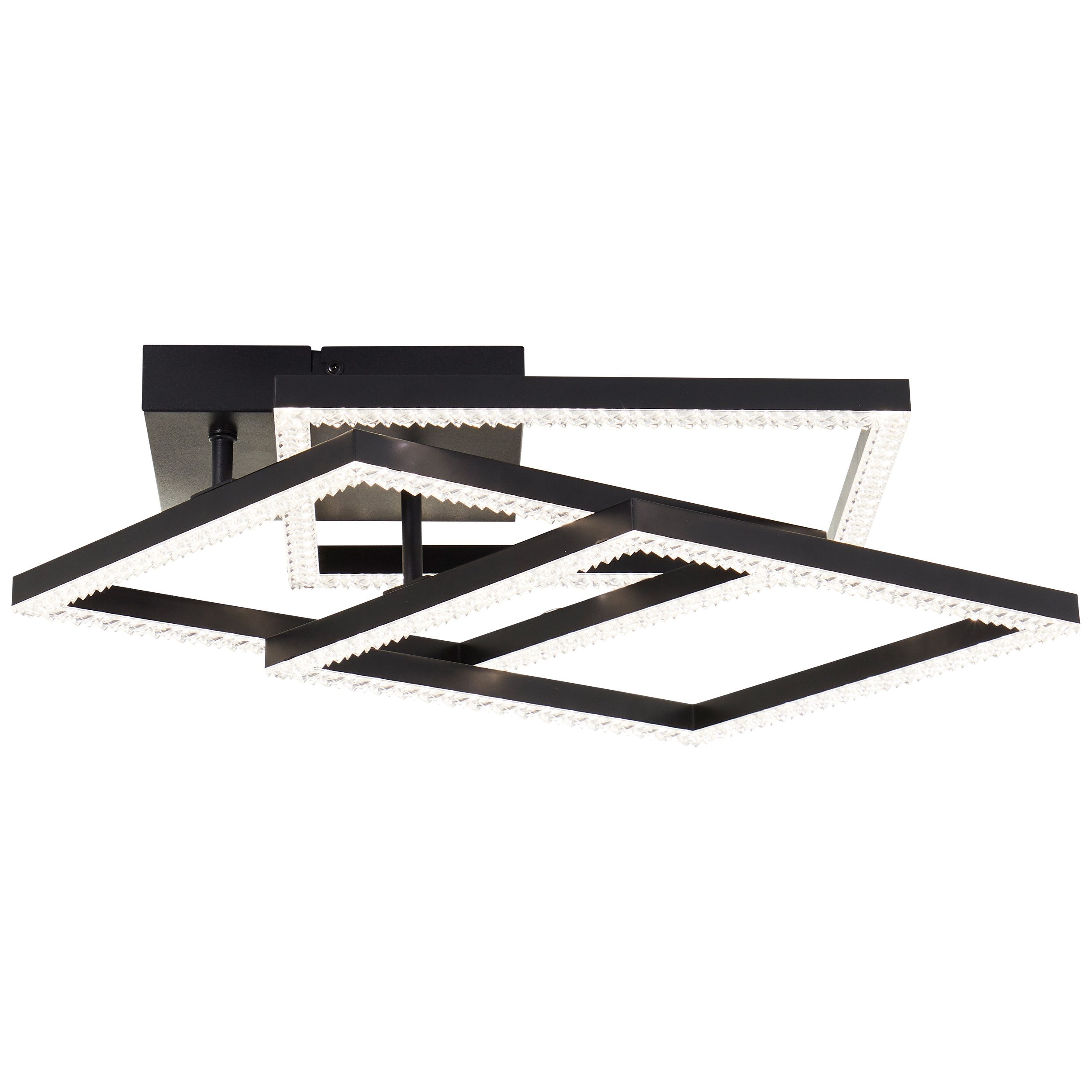 Brilliant LED Deckenleuchte Ranni, LED fest integriert, Neutralweiß, 47 x 47, 3900 lm, 4000 K, Kristalloptik, schwenkbar, schwarz