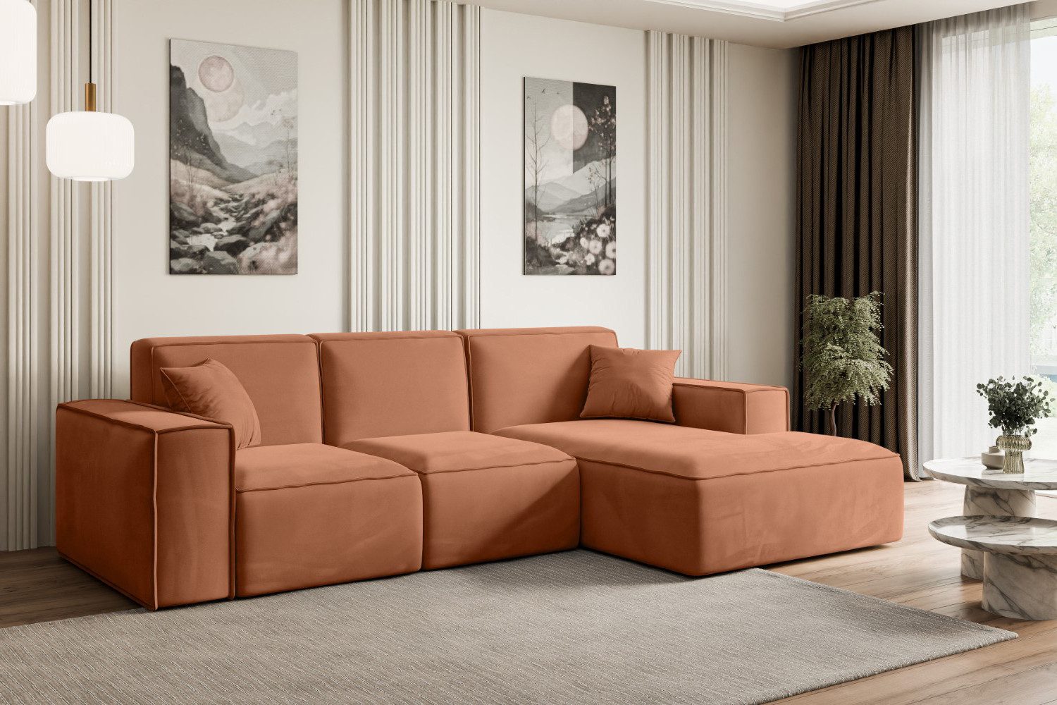 ALTDECOR Ecksofa SERRA-L, Sofa Praktische Bequeme Funktionsecke Couch L-Form Eckcouch, Corner Sofa U-Form Vielseitige Sofa Wohnlandschaft Wohnzimmer