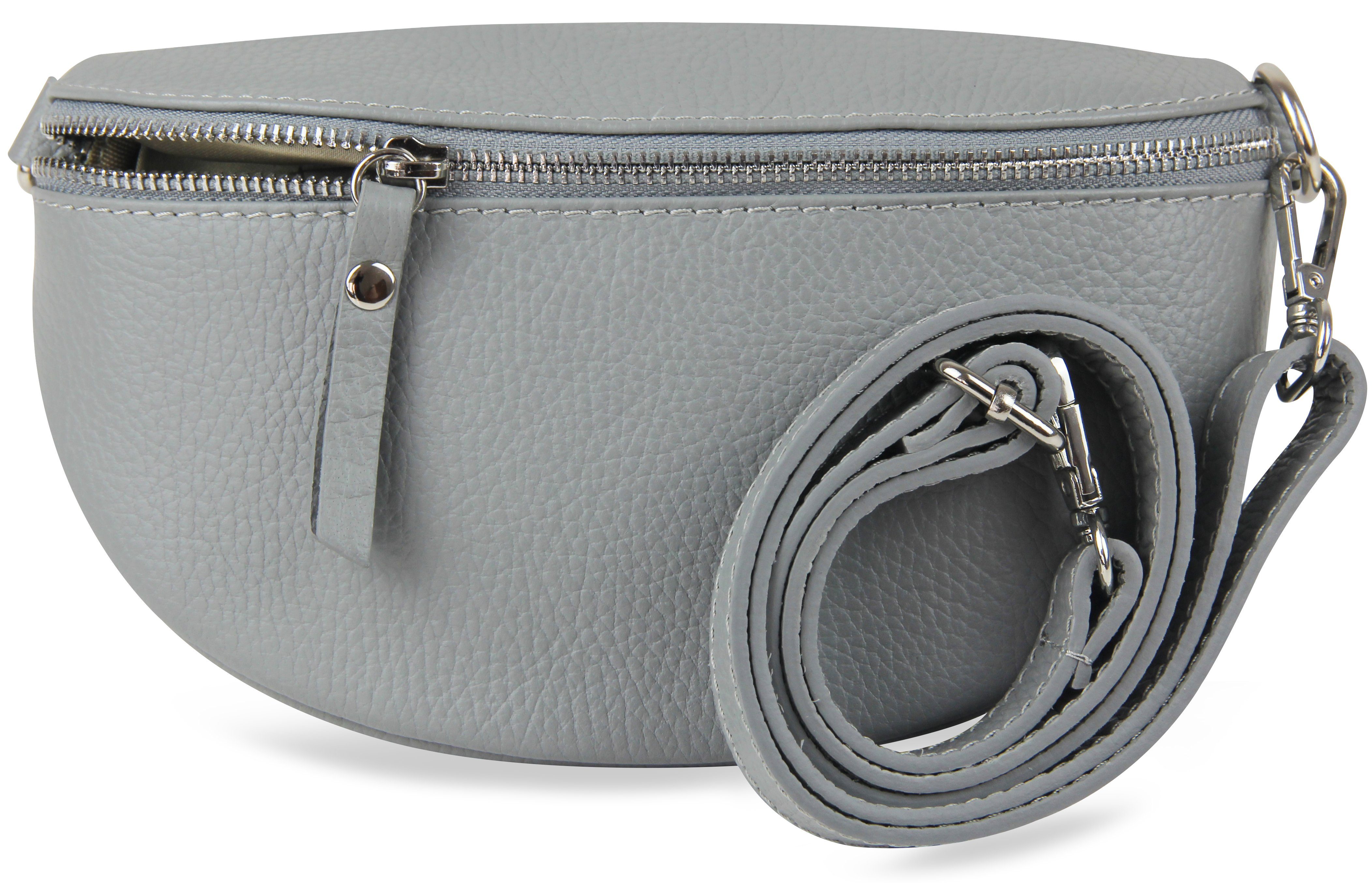 Umhängetasche Damen aus Echtleder, Made in Italy, Crossbody Schulter/Bauchtasche