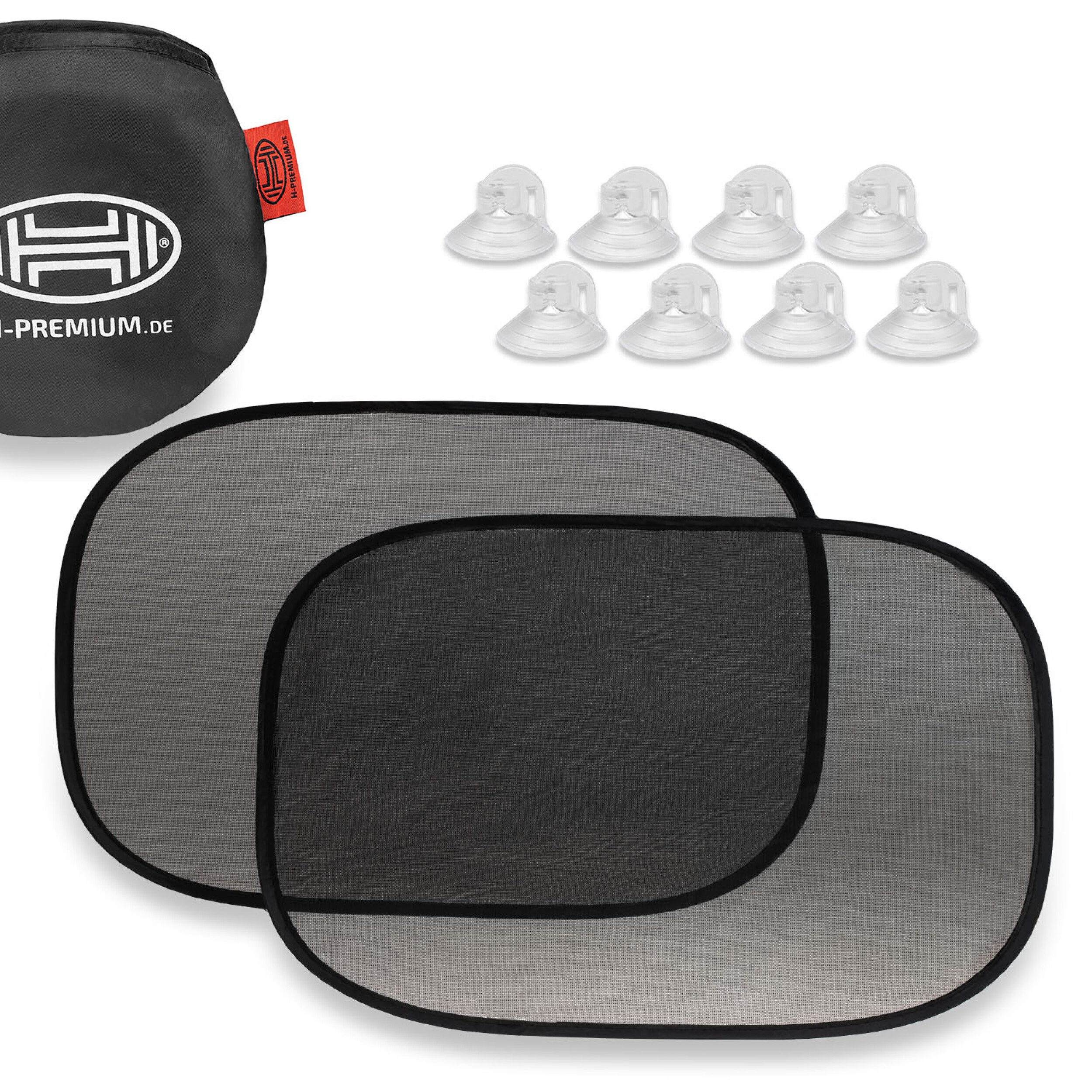 HEYNER Autosonnenschutz Auto-Sonnenschutz 48x30cm 2er Set Saugnäpfe Autofenster UV Schutz, (Set, 2-St)