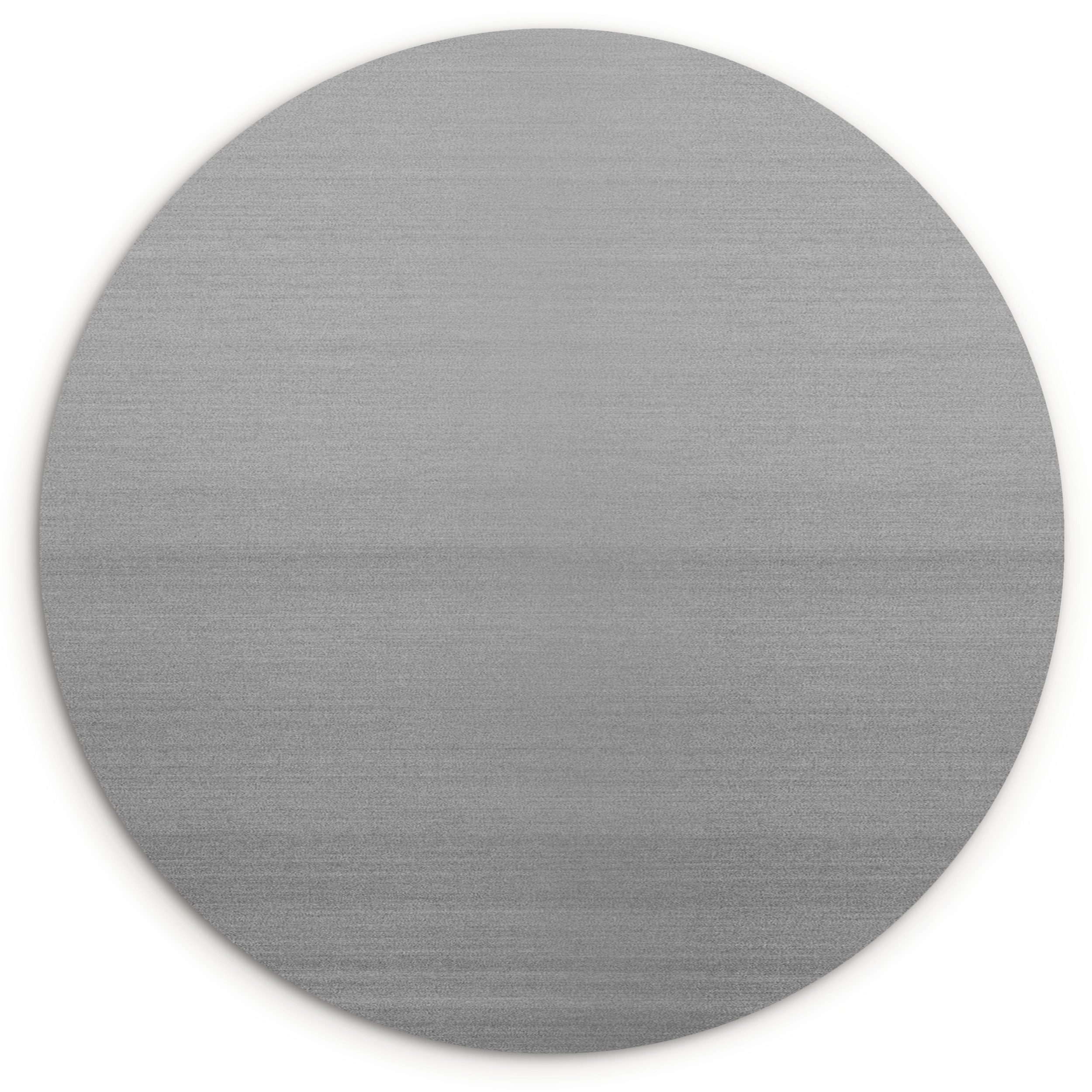 MuchoWow Gemälde Metallischer Druck - Silber - Linie - Grau - Textur, Fotodruck (1 St), Kreis Wanddekoration, Rundes Wandbild, 30x30 cm