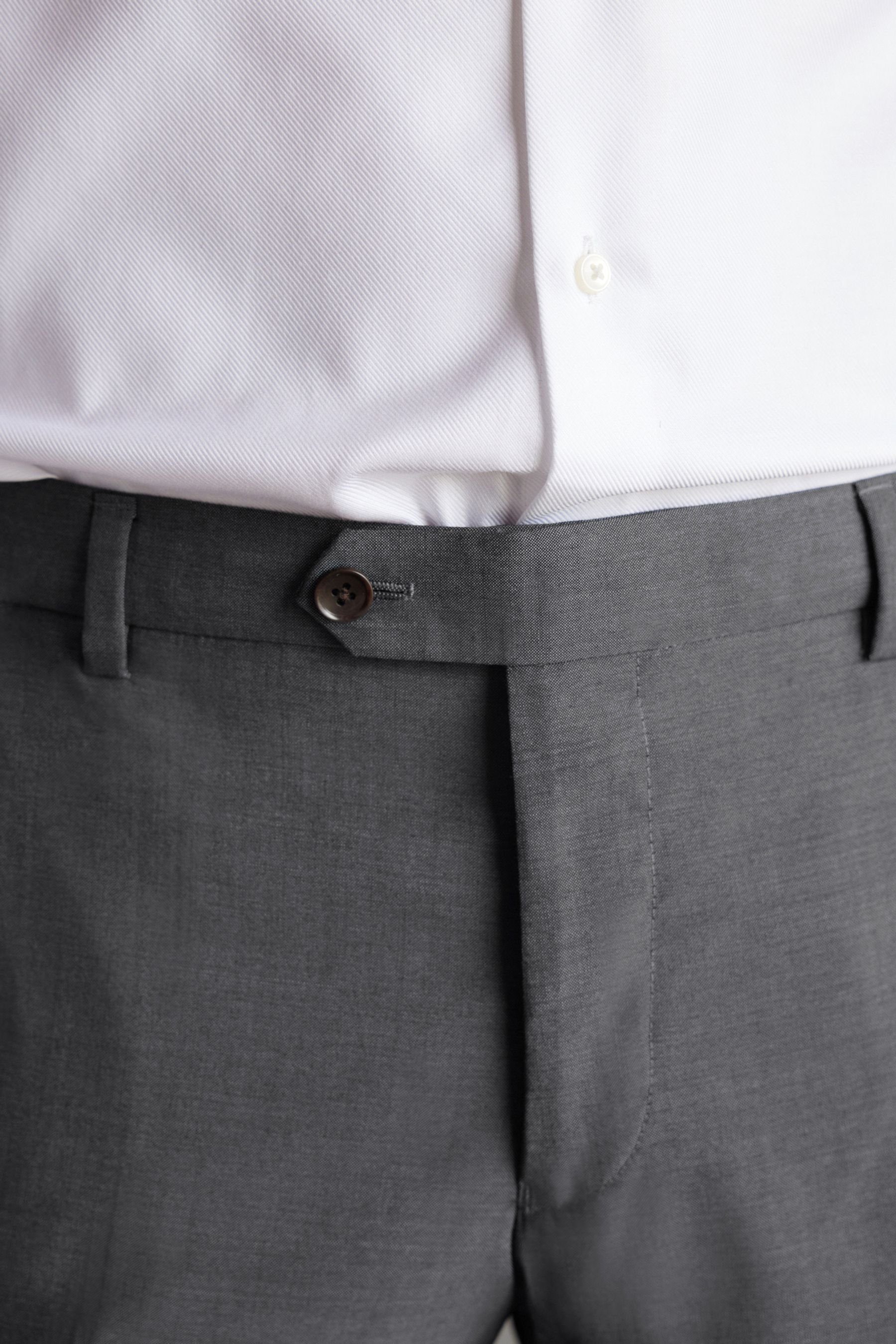 Next Stoffanzug: Tollegno Anzughose Charcoal Signature Slim Hose Grey Fit (1-tlg)