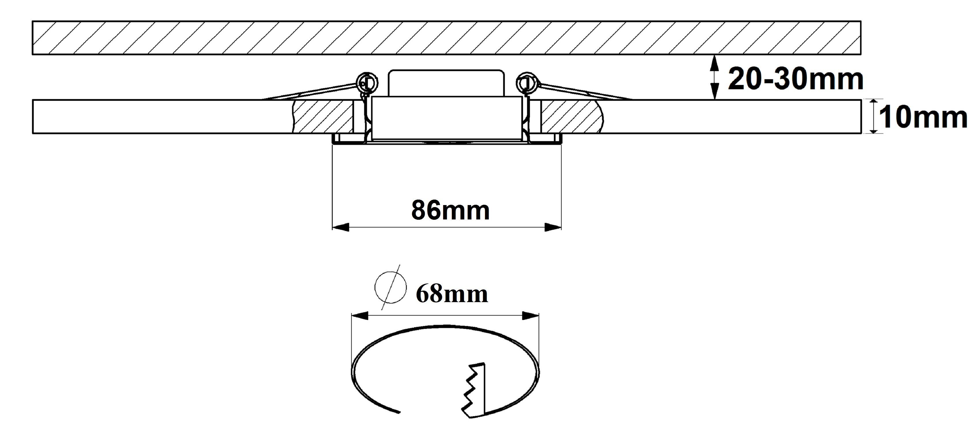 TRANGO LED Einbaustrahler, Dimmfunktion, Ultra 3 LED in 6729IP-065MOSD Einbauspot aus nur Einbautiefe incl. dimmbar Außen, Badeinbaustrahler für Deckenstrahler, IP44 Schwarz matt Schwarz Modul 3cm 6x Rund Stufen 6er flach Bad, LED Edelstahl Set