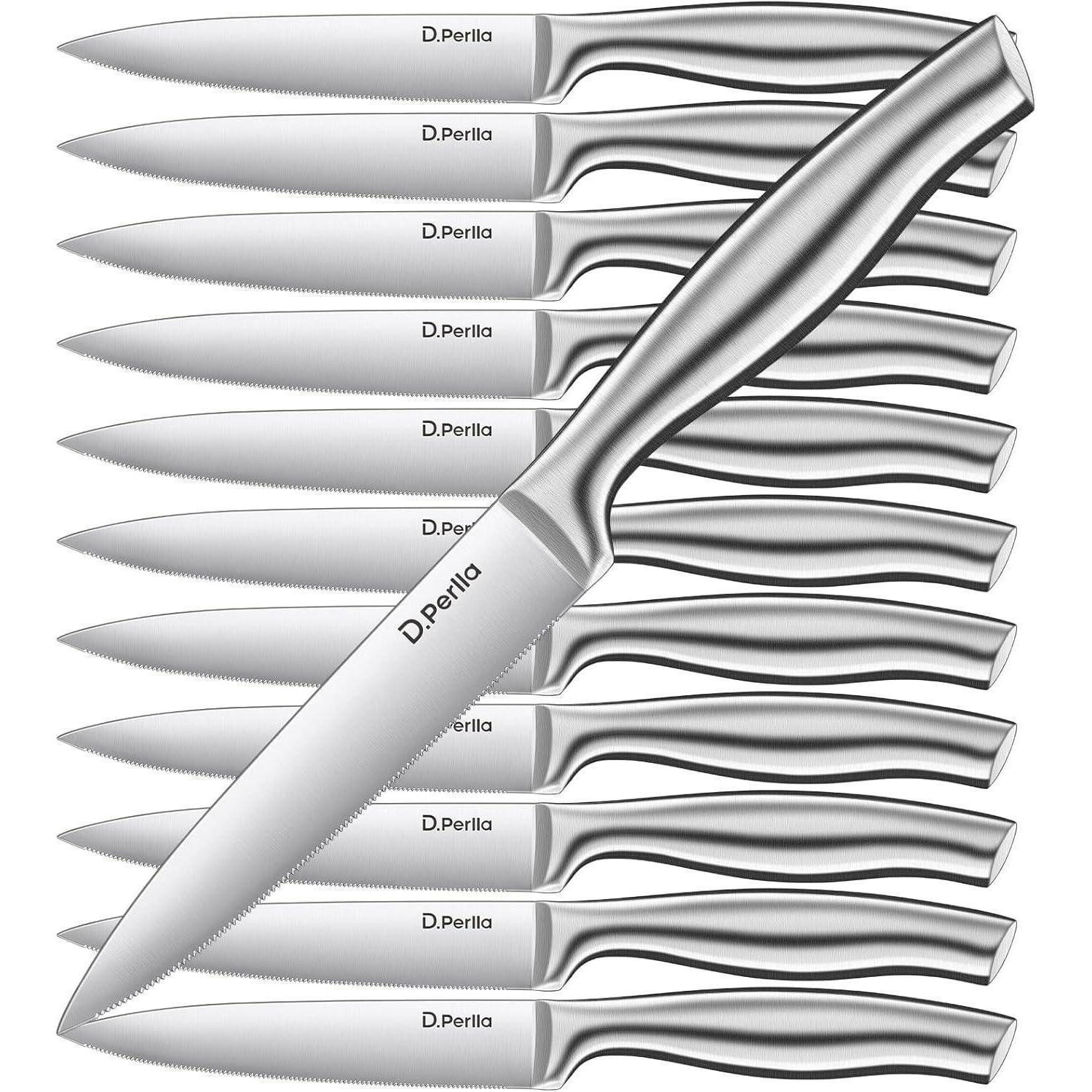 LuxusKollektion Steakmesser Steakmesser Set Edelstahl 12teilig Schärfer 12PCS
