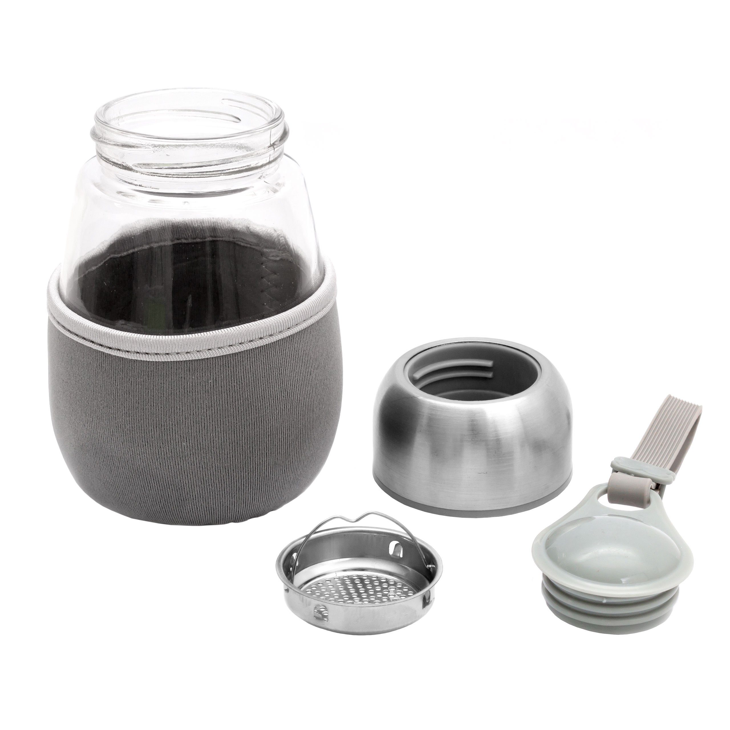 Lantelme Teebereiter Teeflasche Teebereiter aus Glas für Unterwegs, Glas mit Stauraum für neuen Tee