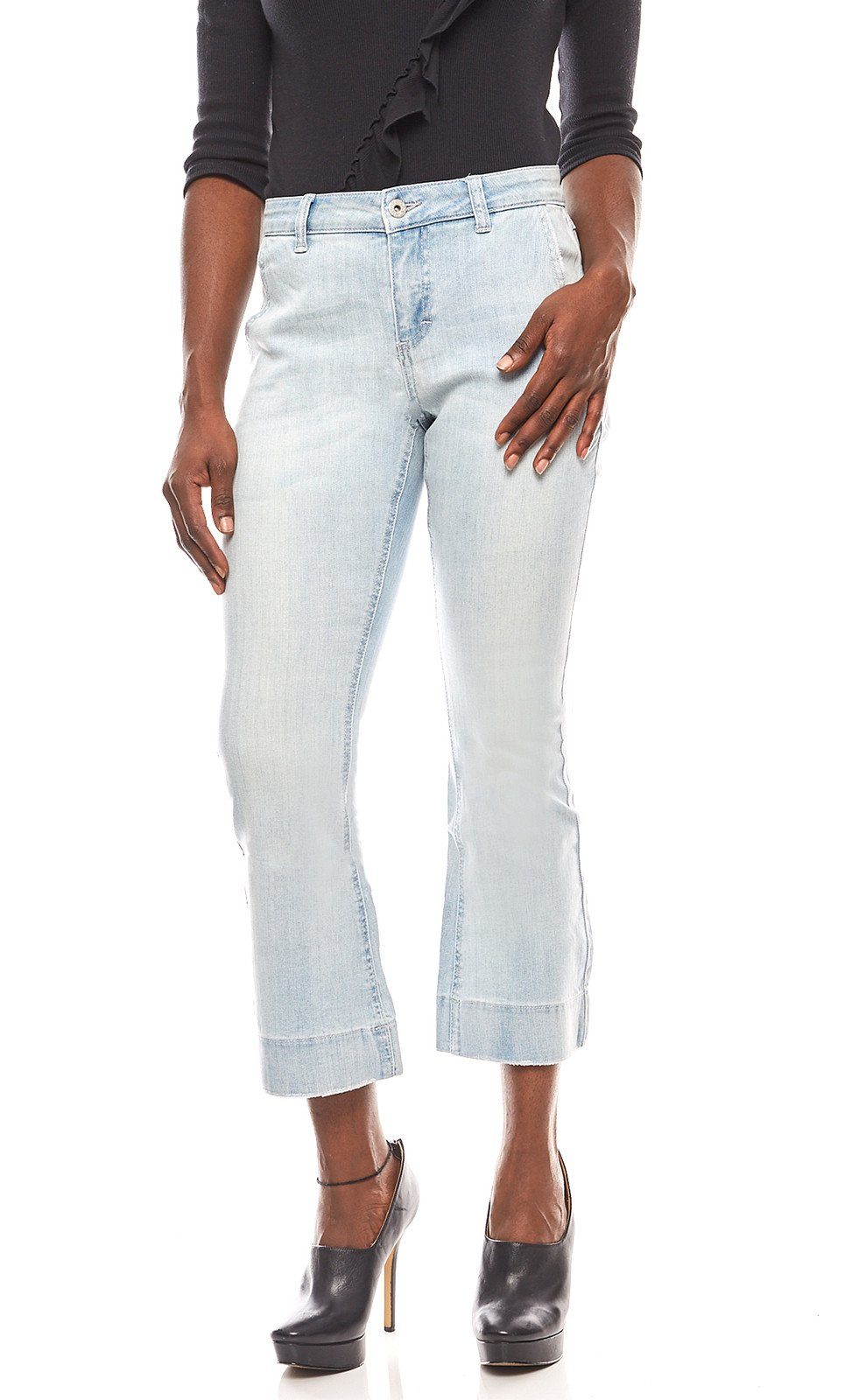 Heine Regular-fit-Jeans »rick cardona verkürzte Hose Damen Flared Jeans  Hellblau« online kaufen | OTTO