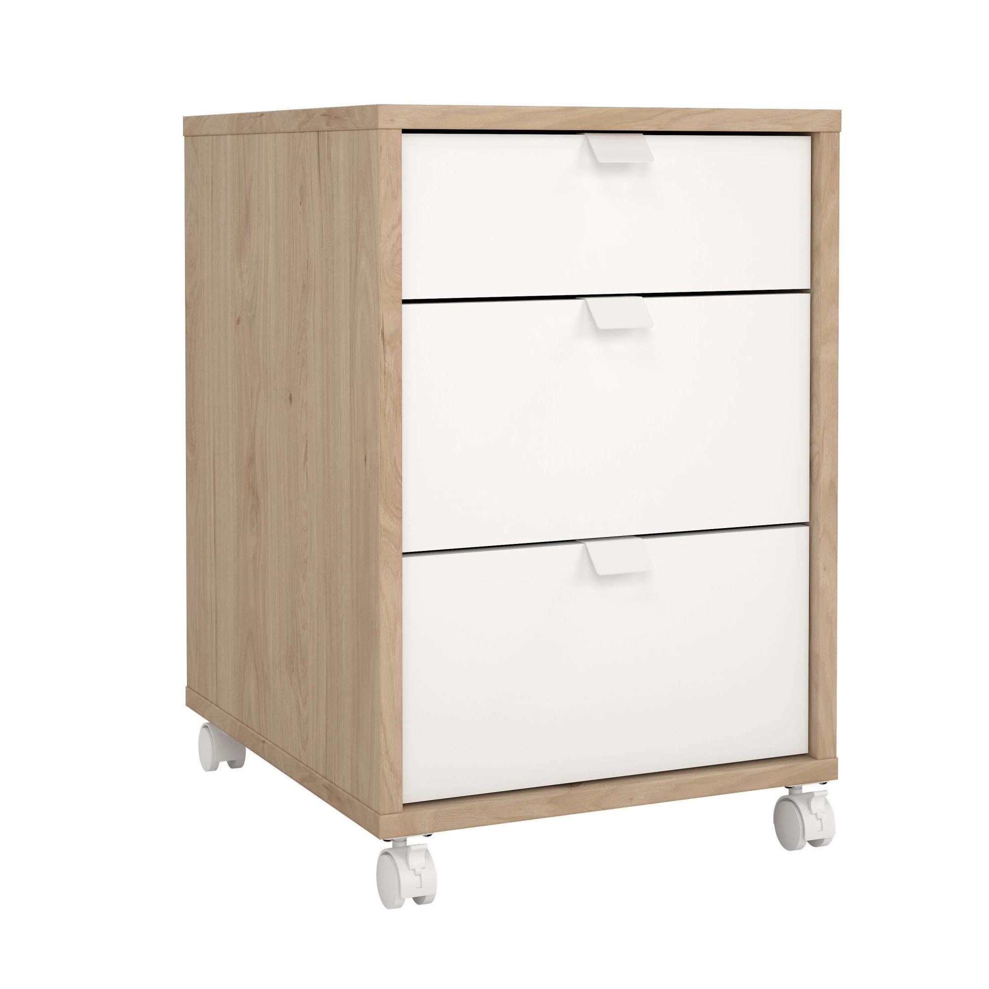 Home affaire Rollcontainer Sign Rollwagen Rollschrank verschiebarer Transportbehälter, Zweifarbiges Design, 3 Schubladen, verschiebbar, Höhe 60 cm