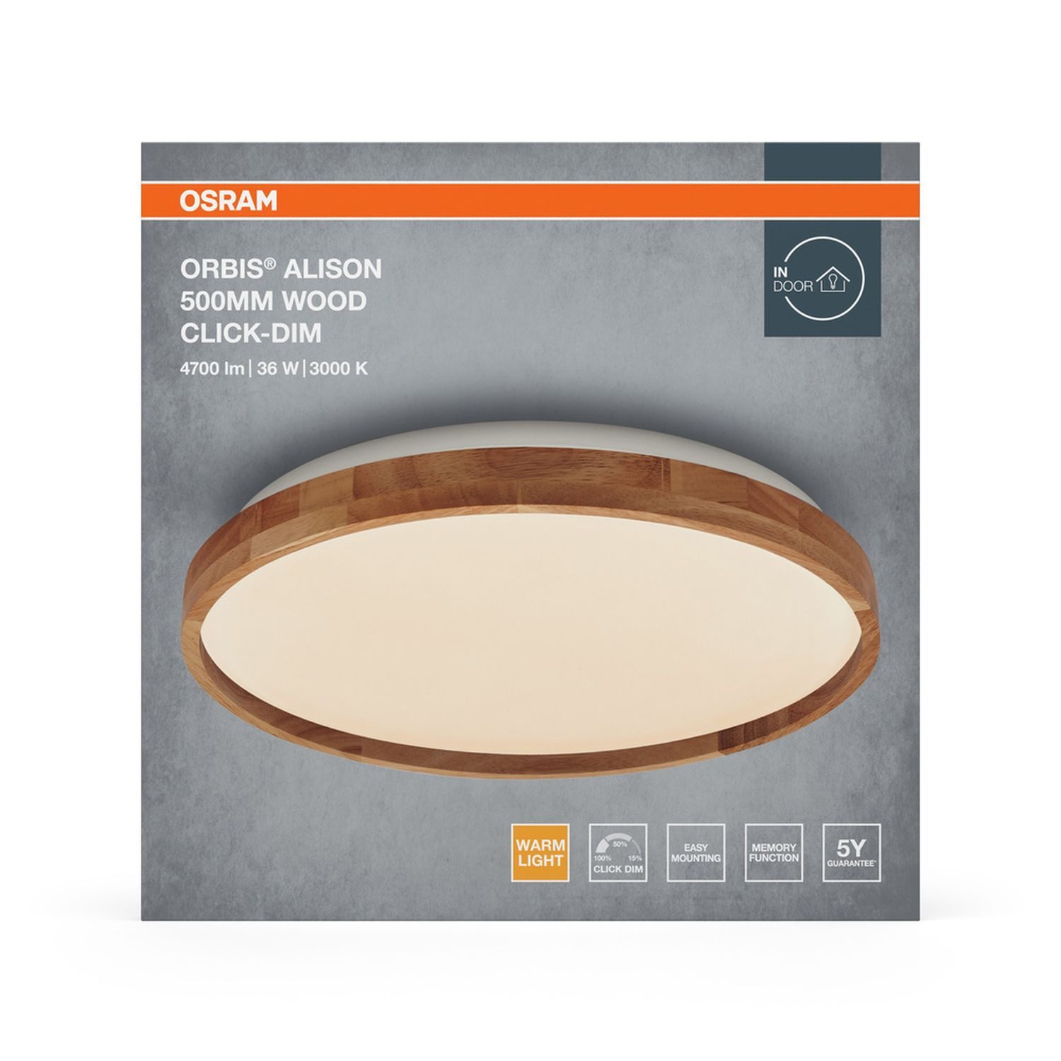 Licht-Erlebnisse Deckenleuchte SALESIN, LED fest integriert, Warmweiß, LED rund Ø 50 cm 3000 K 2600 lm Modern