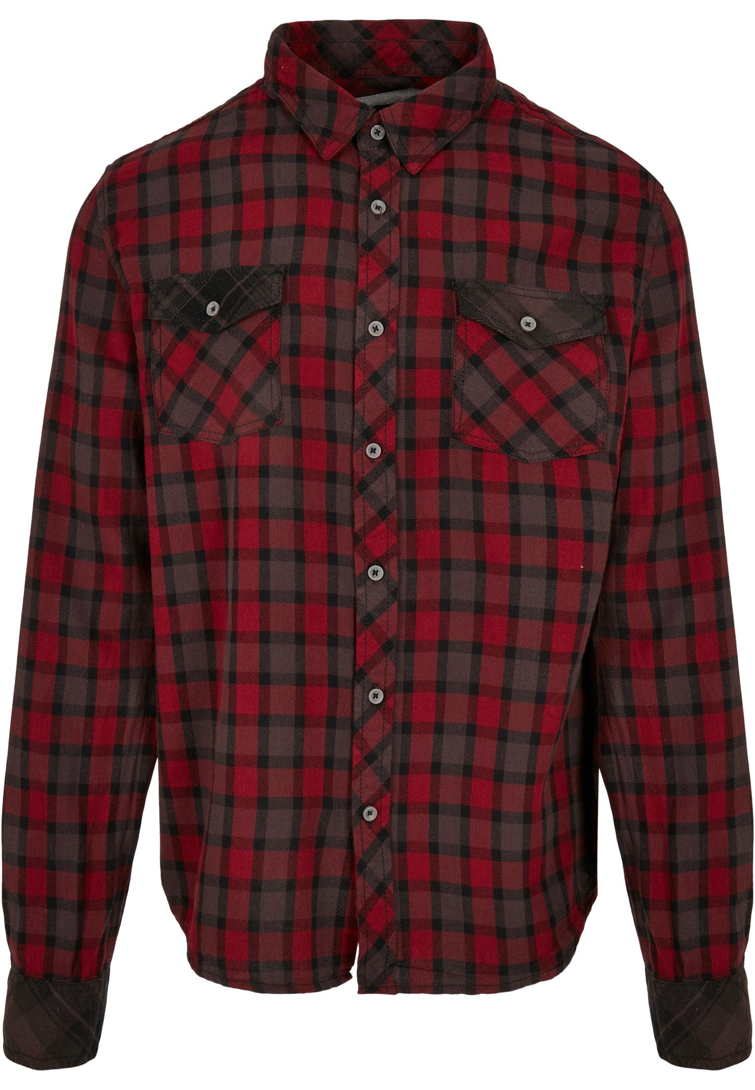 Langarmhemd Brandit red-brown (1-tlg) Shirt Duncan Herren Checked