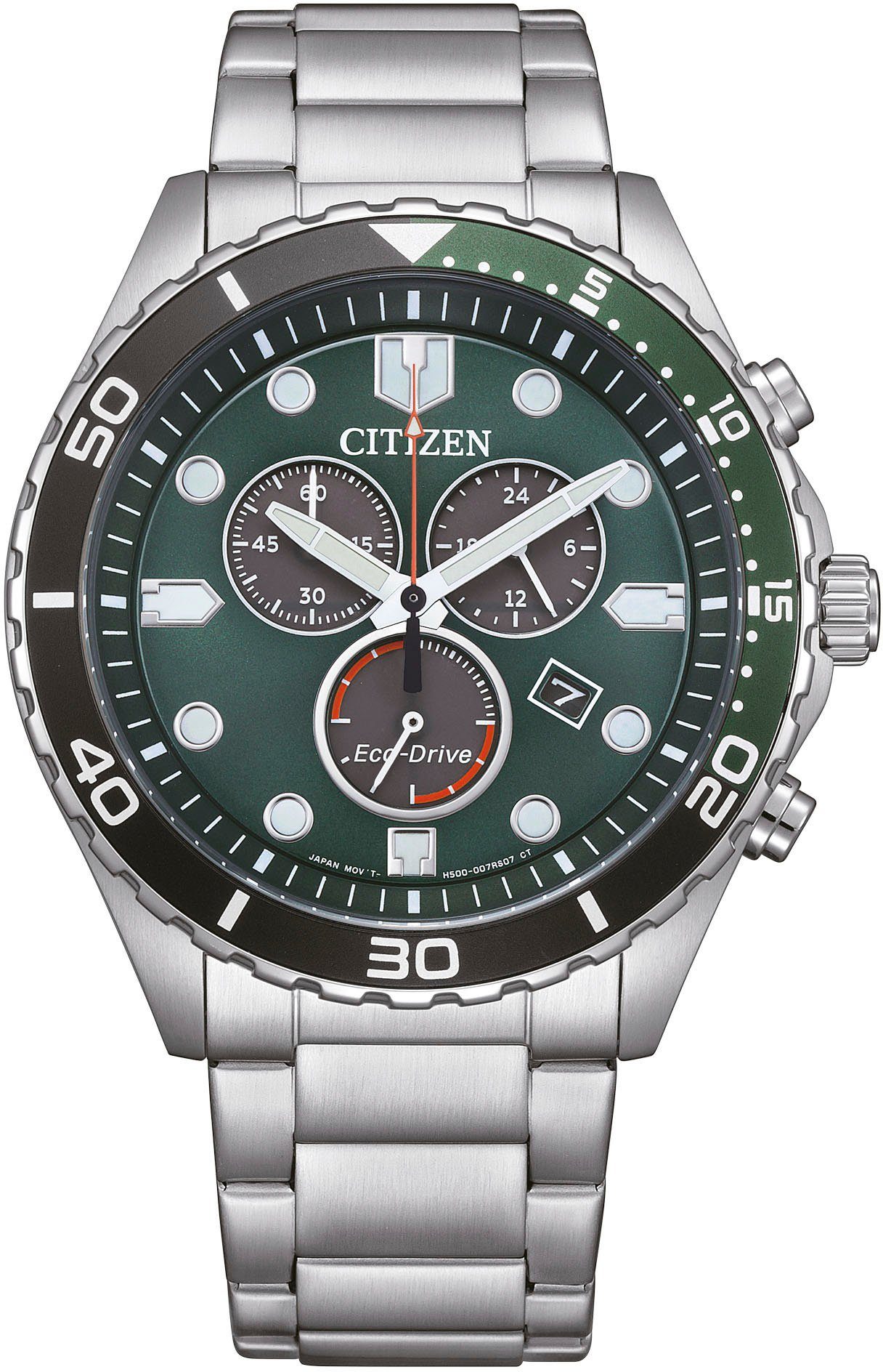 Citizen Chronograph AT2561-81X, Armbanduhr, Herrenuhr, Solar, Stoppfunktion, Edelstahlarmband