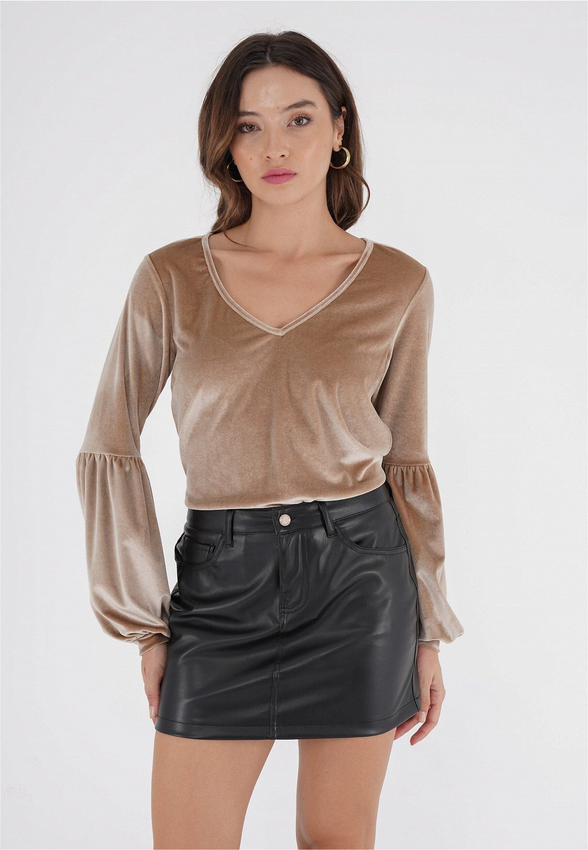 freshlions Langarmshirt Viveka (1-tlg) aus samtig, weichem Stoff hergestell günstig online kaufen