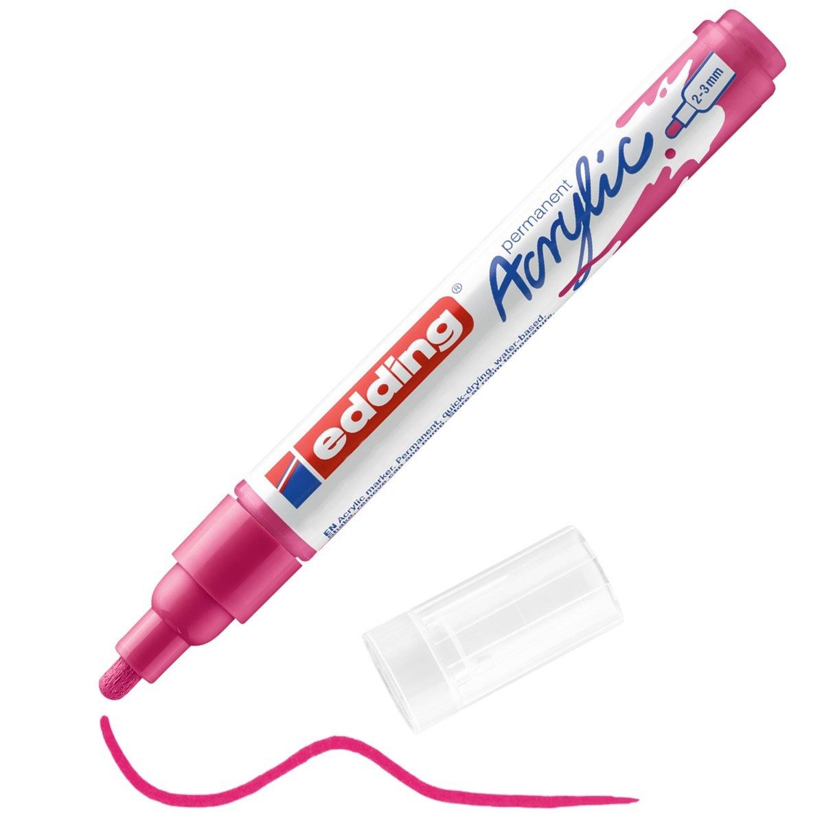 edding Marker Acrylmarker 5100 mittlere Rundspitze in telemagenta, wasserfest