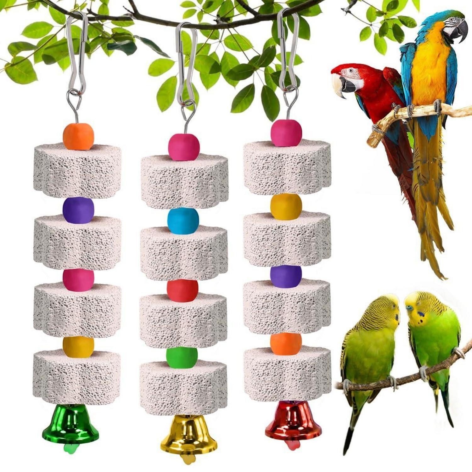 LuxusKollektion Vogelspielplatz Vogel Kauspielzeug mit Glocke & Stein