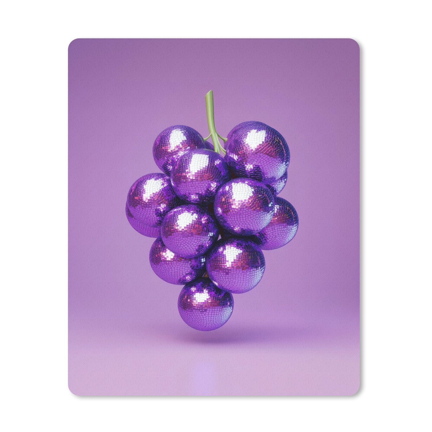 MuchoWow Mauspad Weintraube - Disco - Glitzer - Lila (1-St), Gaming, Mousepad Klein, Büro Zubehör, Mausunterlage, 19x23 cm