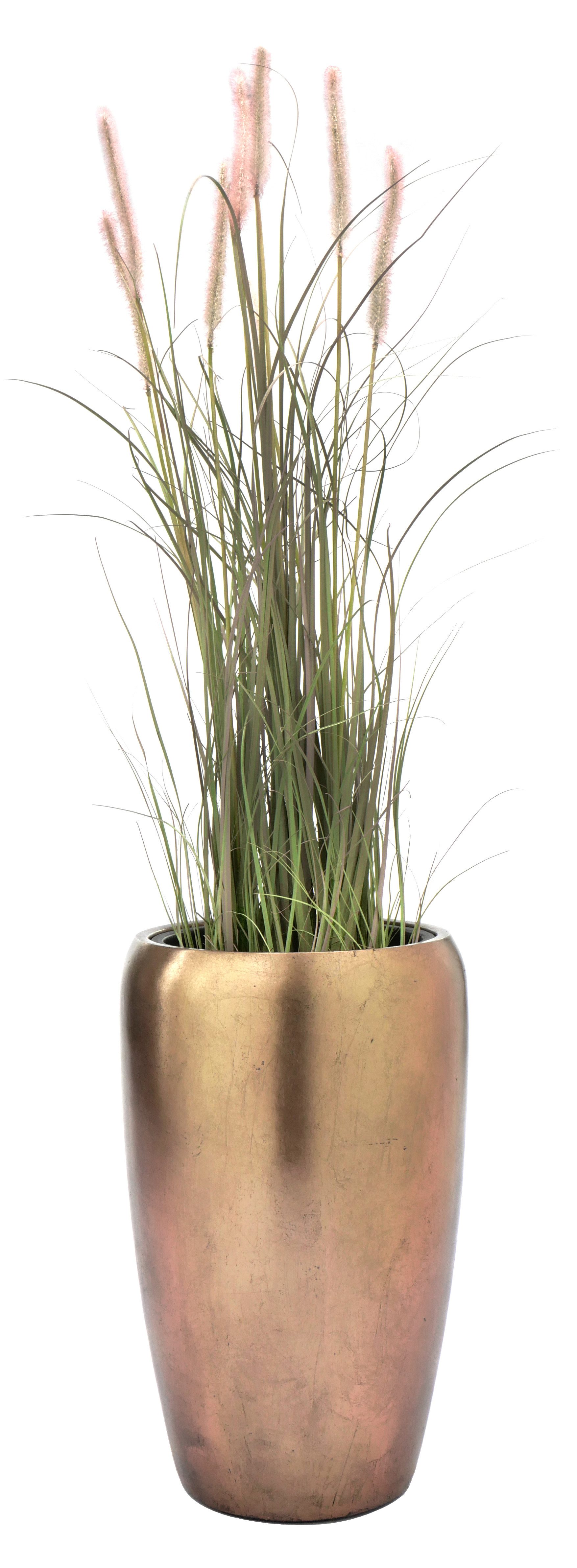 Flingora Bodenvase Cleo, mit Einsatz - Fiberglas - Indoor - Bronze - Höhe 51 cm
