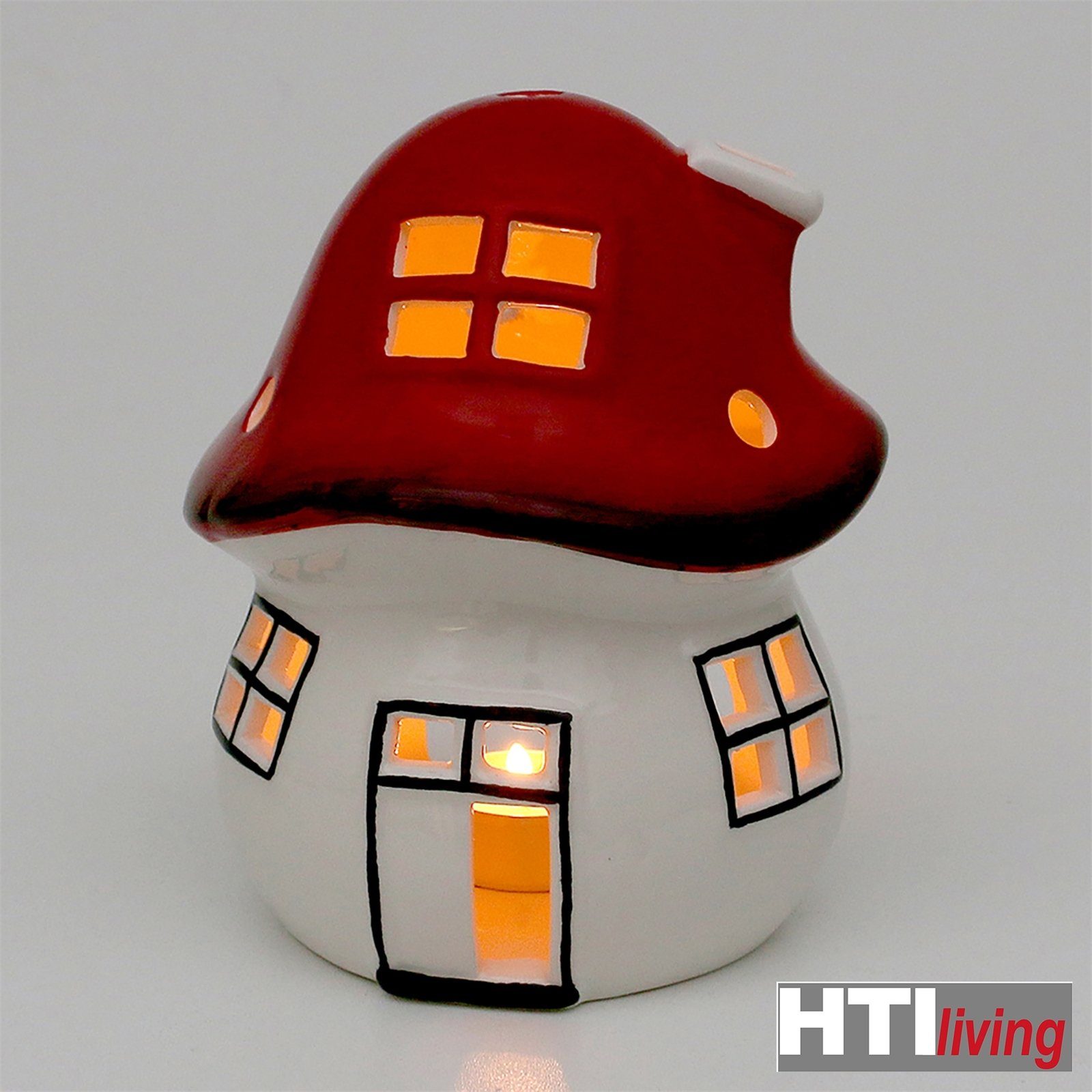 HTI-Living Windlicht Windlichthaus Fliegenpilz Keramik günstig online kaufen