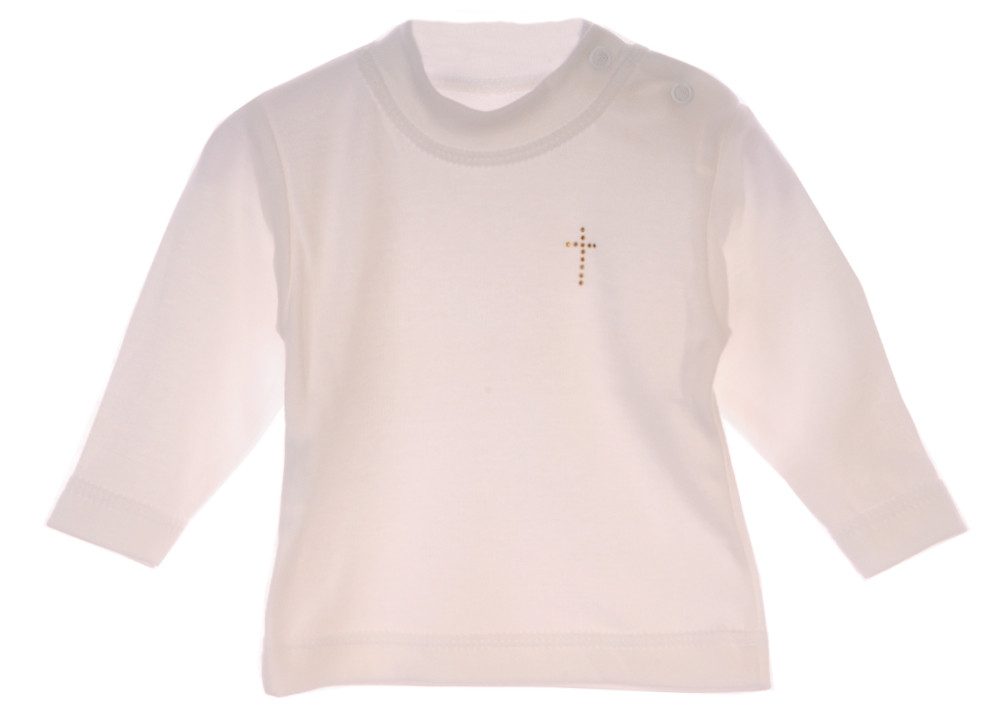 Langarmshirt Baby Shirt in Creme oder Weiß Hemdchen