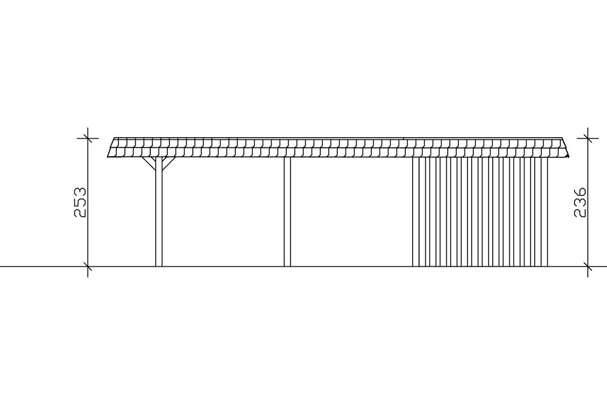 Wendland, BxT: Einfahrtshöhe Doppelcarport cm, 630x879 216 cm Skanholz weiß