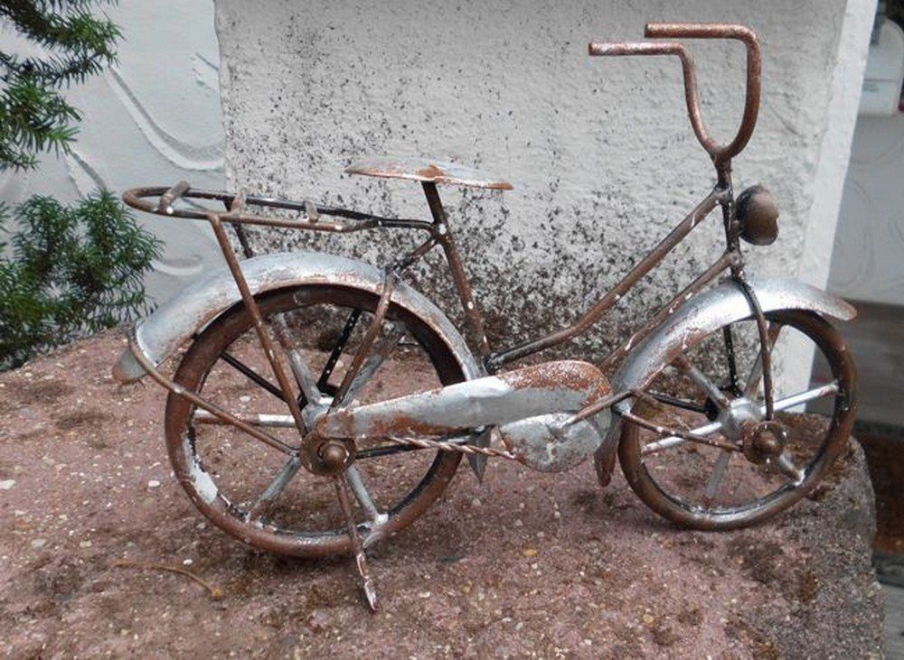 Deko-Impression Dekofigur Skulptur Dekoobjekt Fahrrad Handarbeit aus Eisen Antik-Rost-Optik (1 St)