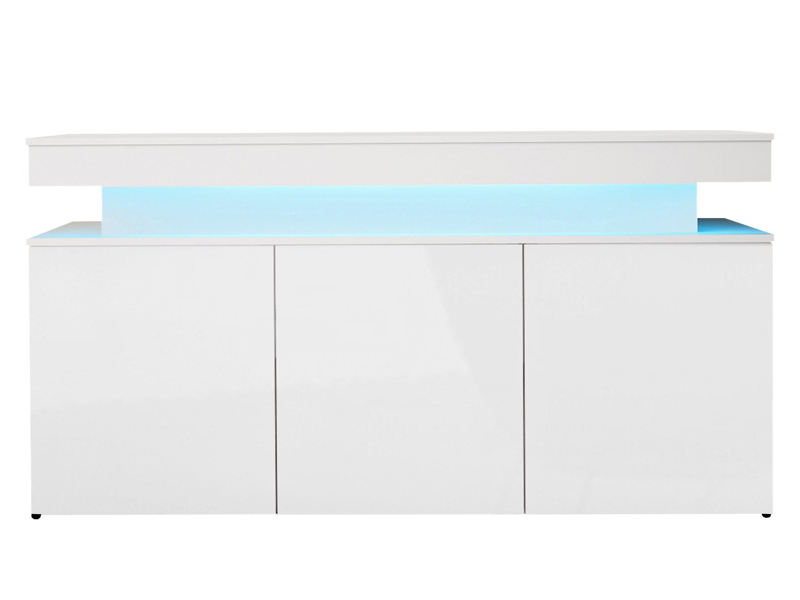 MIRJAN24 Kommode Glossa 3D 160 (mit drei Drehtüren), mit blauer LED-Beleuchtung