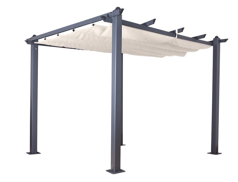 Jet-Line Pavillon Pavillon Gartenpavillon 4x3m Luxor anthrazit-beige