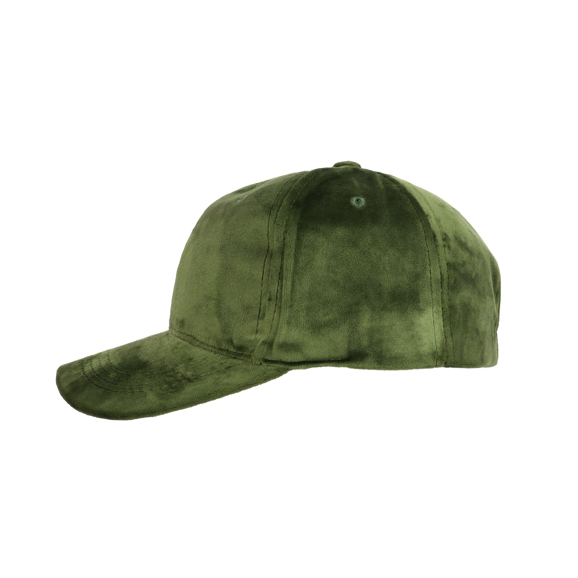 ZEBRO Baseball Cap Samt-Cap mit Belüftungslöchern grün