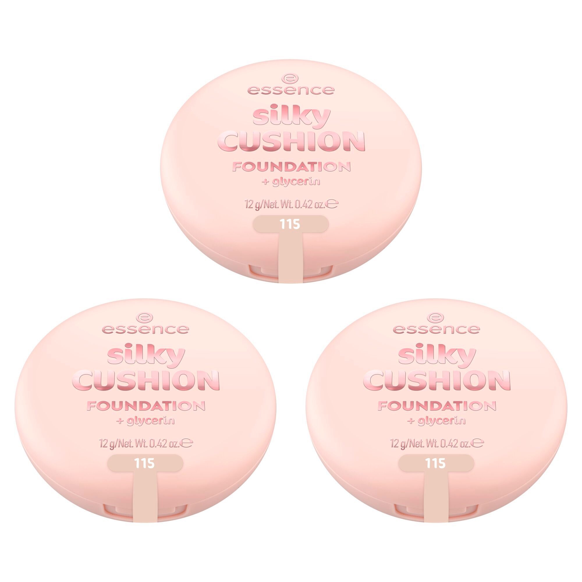 Essence Foundation silky CUSHION FOUNDATION, 3-tlg.