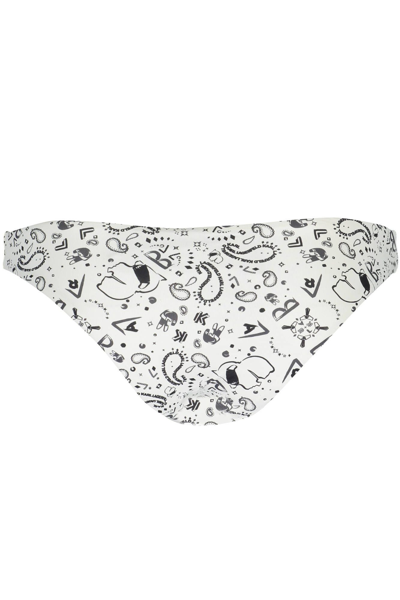 KARL LAGERFELD Badeanzug Elegante Weiße Damen-Badehose mit Druck und Logo-Detail