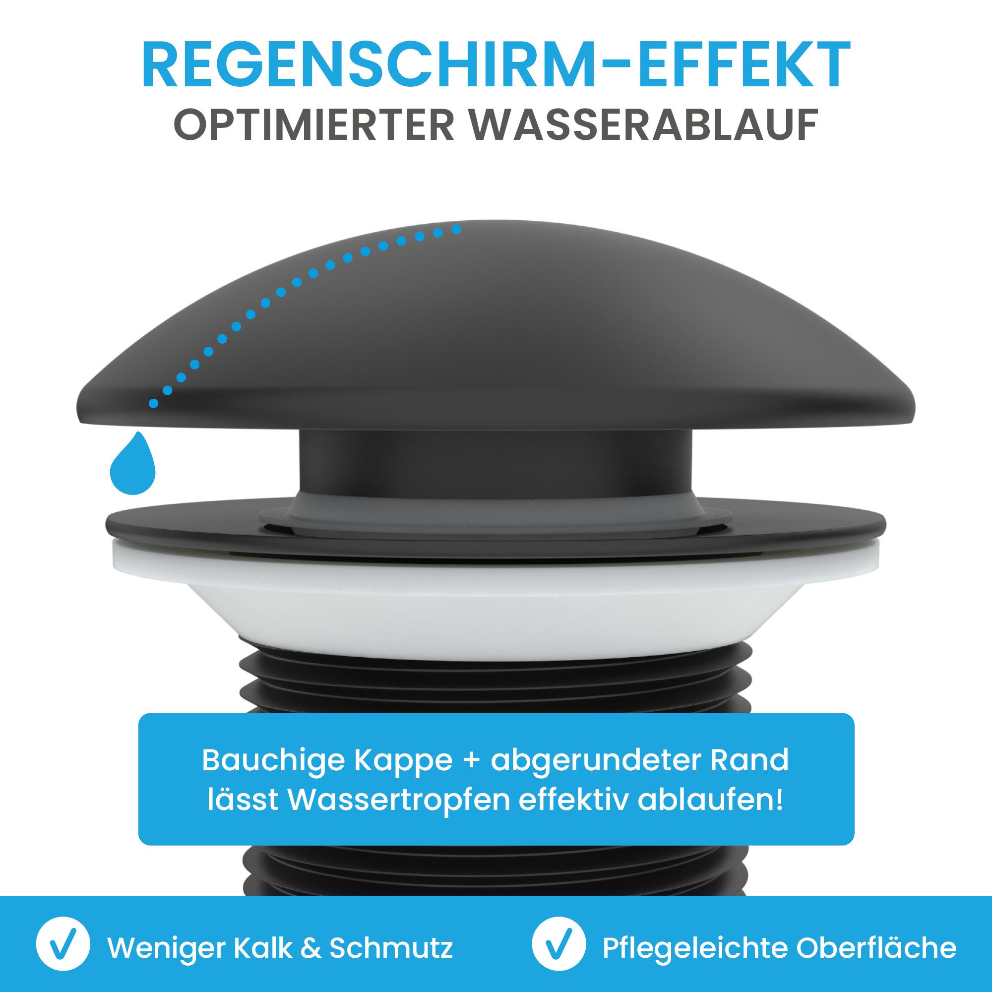 Bächlein Ablaufgarnitur Design Pop Up - mit optimiertem Wasserablauf Werkze günstig online kaufen