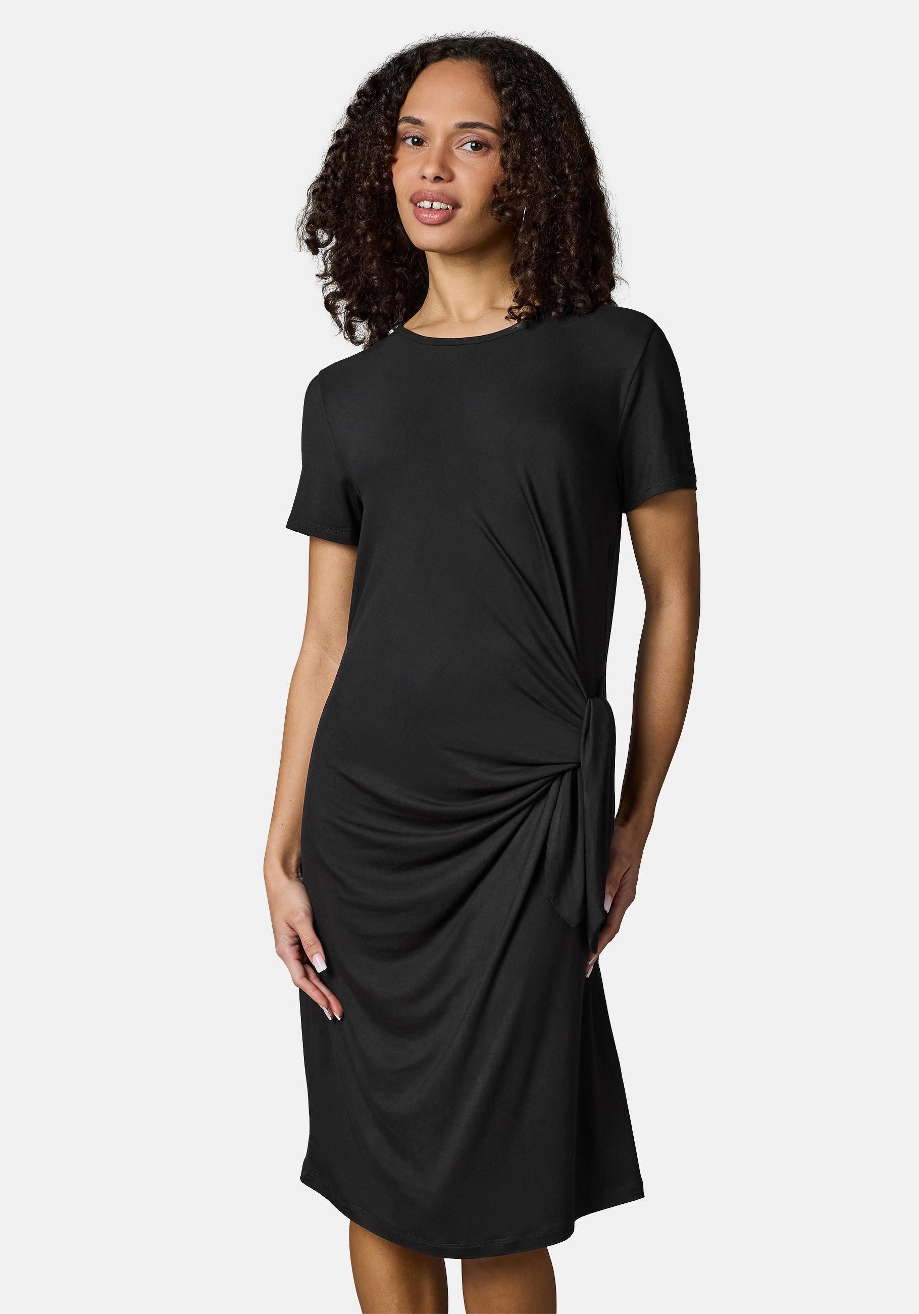Ragwear Shirtkleid Knotta Kurzarm Sommerkleid mit seitlichem Bindeband