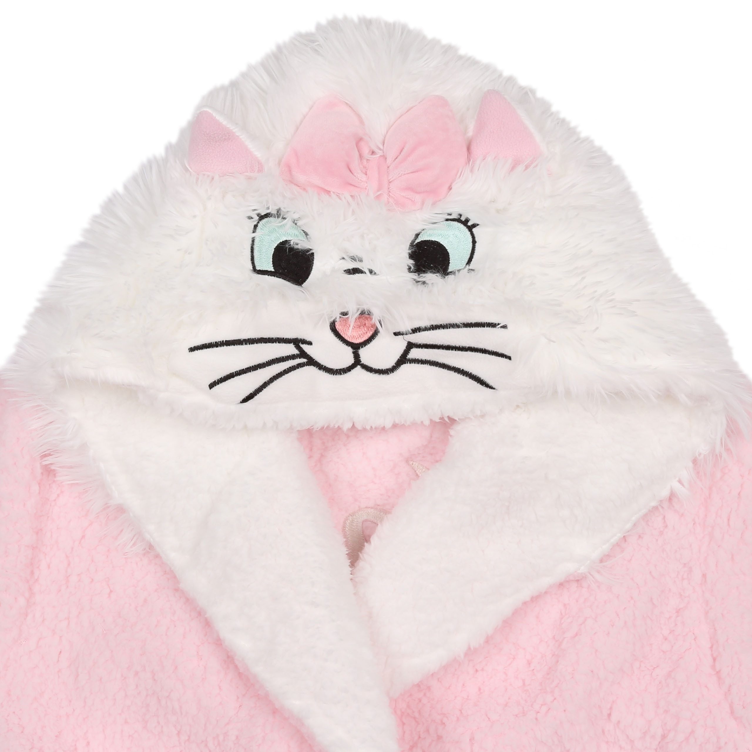 Disney Damenbademantel Disney Marie Katze Damen Bademantel, warm, mit Kapuze, Gürtel
