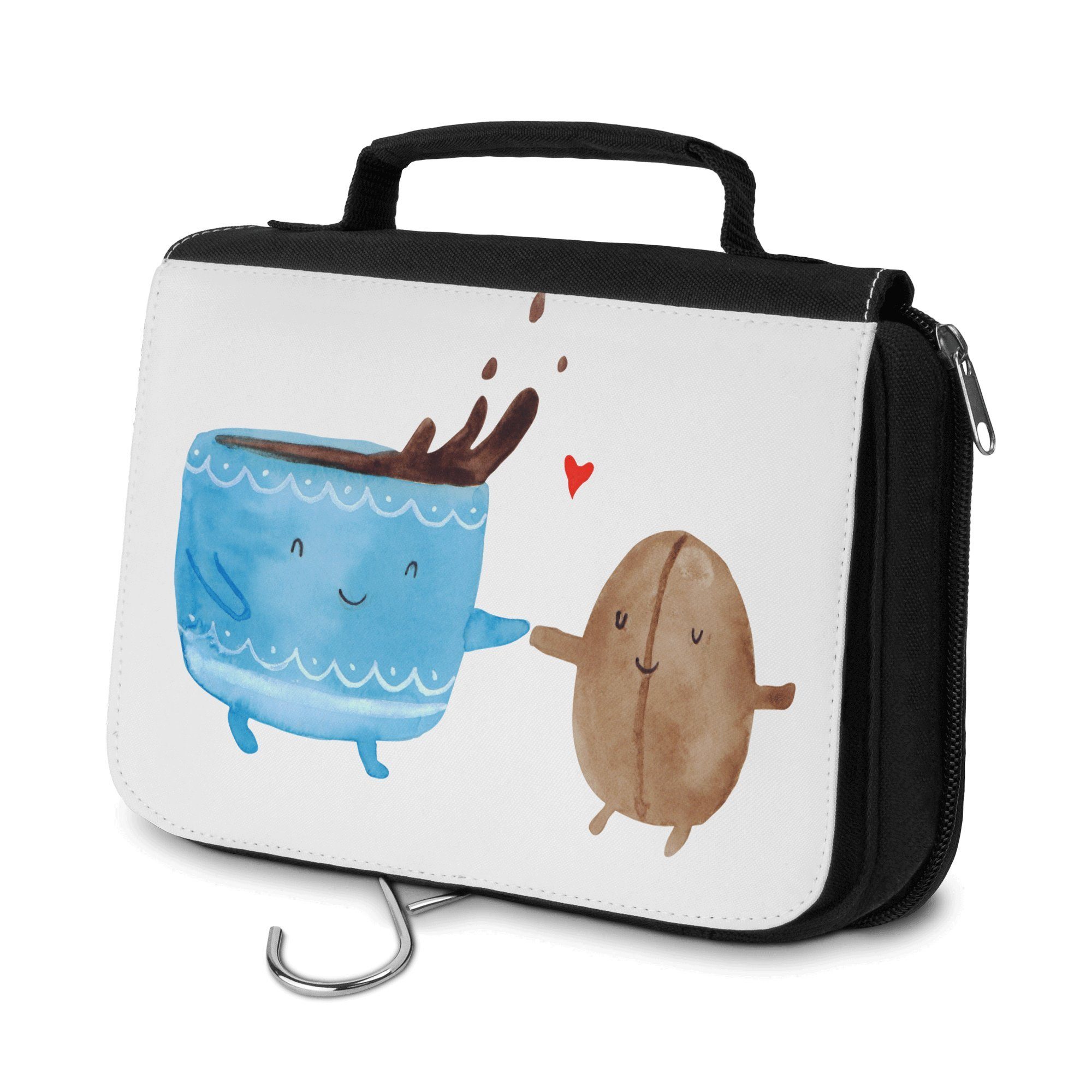 Mr. & Mrs. Panda Kulturbeutel Bohne Kaffee - - Weiß Kulturbeu Zufriedenheit, Waschtasche, (1-tlg) Geschenk