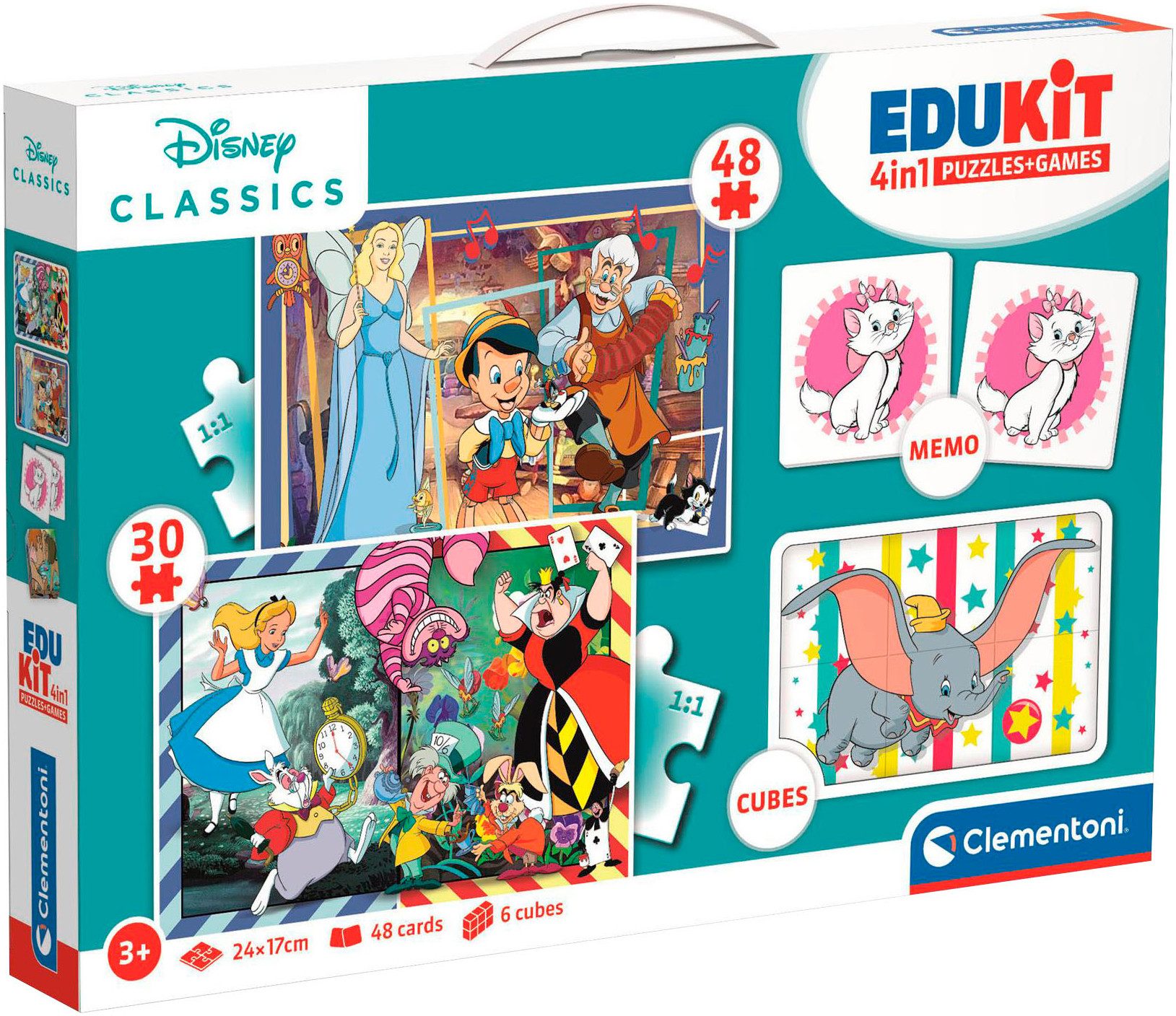 Clementoni® Puzzle Edukit, 4n1, Disney Classics, 78 Puzzleteile, Made in Eu günstig online kaufen
