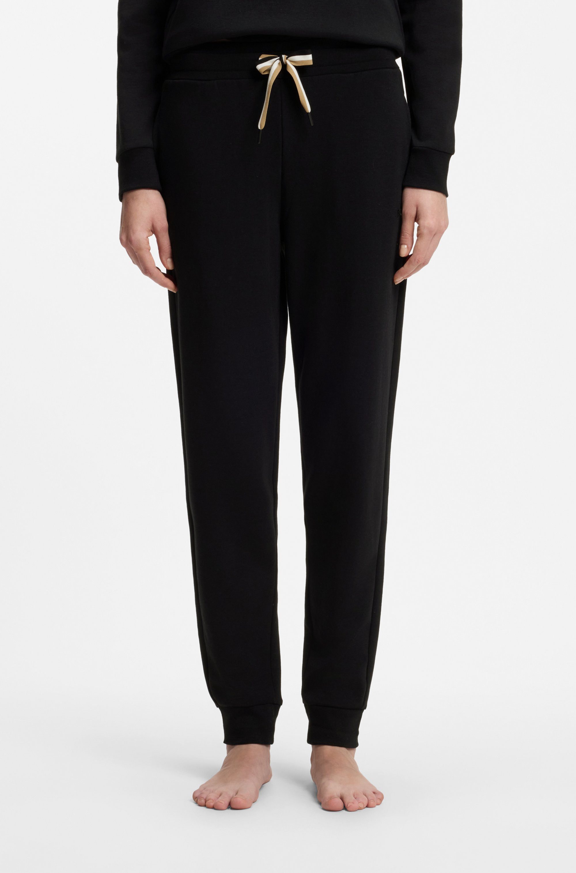 BOSS Relaxhose CP Stripe_Pants Cuff mit kontrastfarbener Kordel
