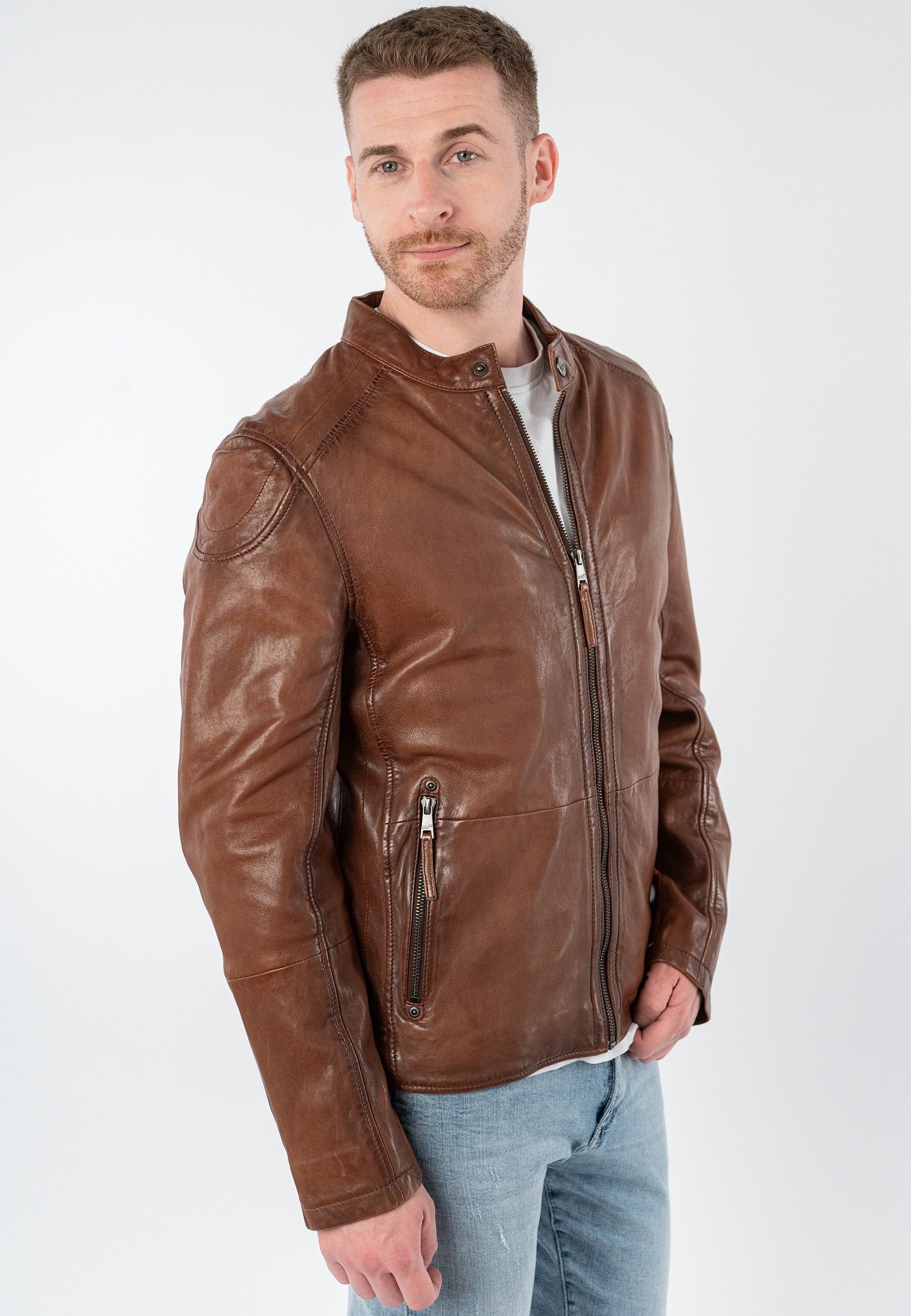 Mauritius Lederjacke MMBaydo mit Bikerkragen